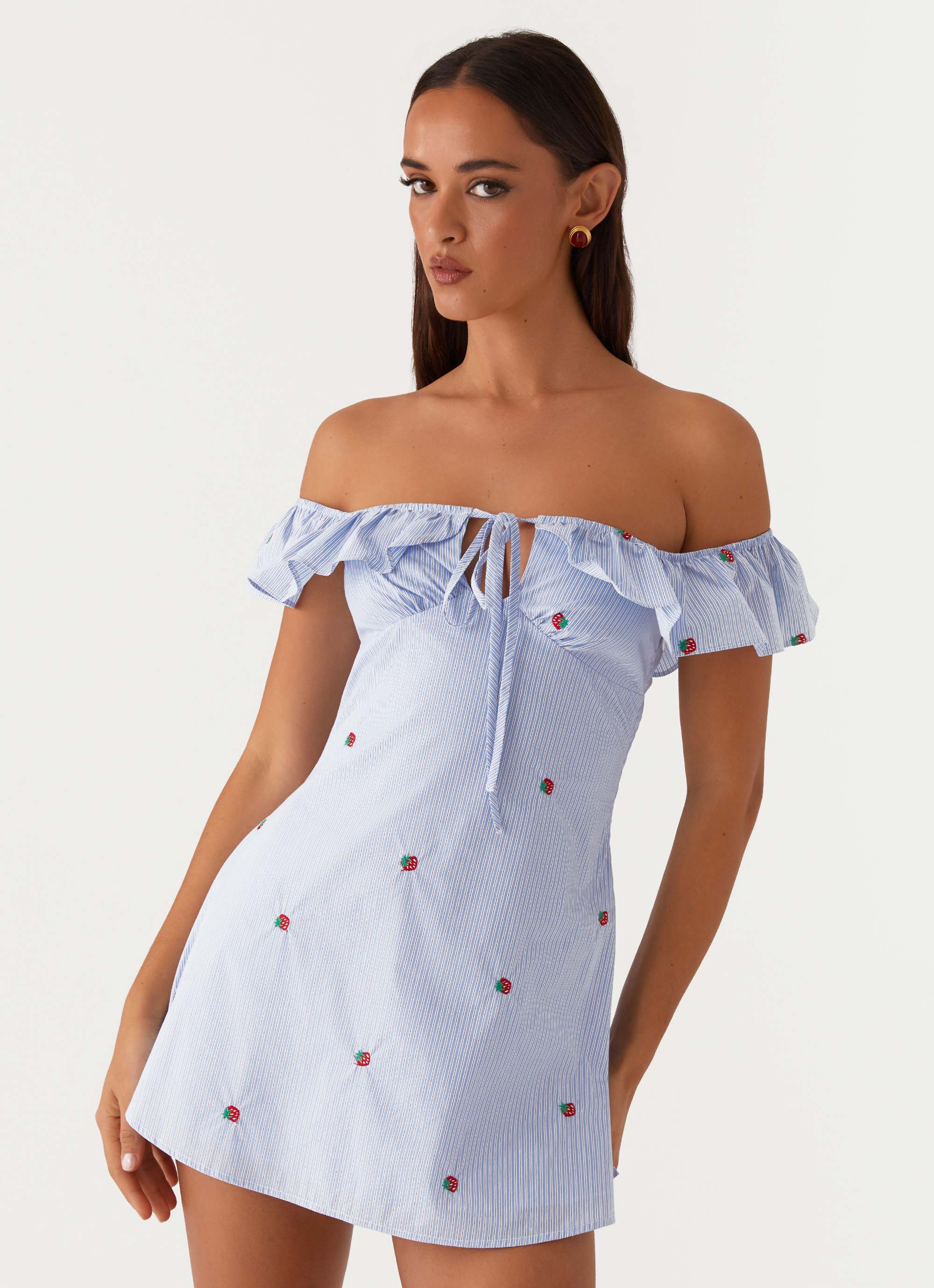 Texas Sun Linen Mini Dress - Blue