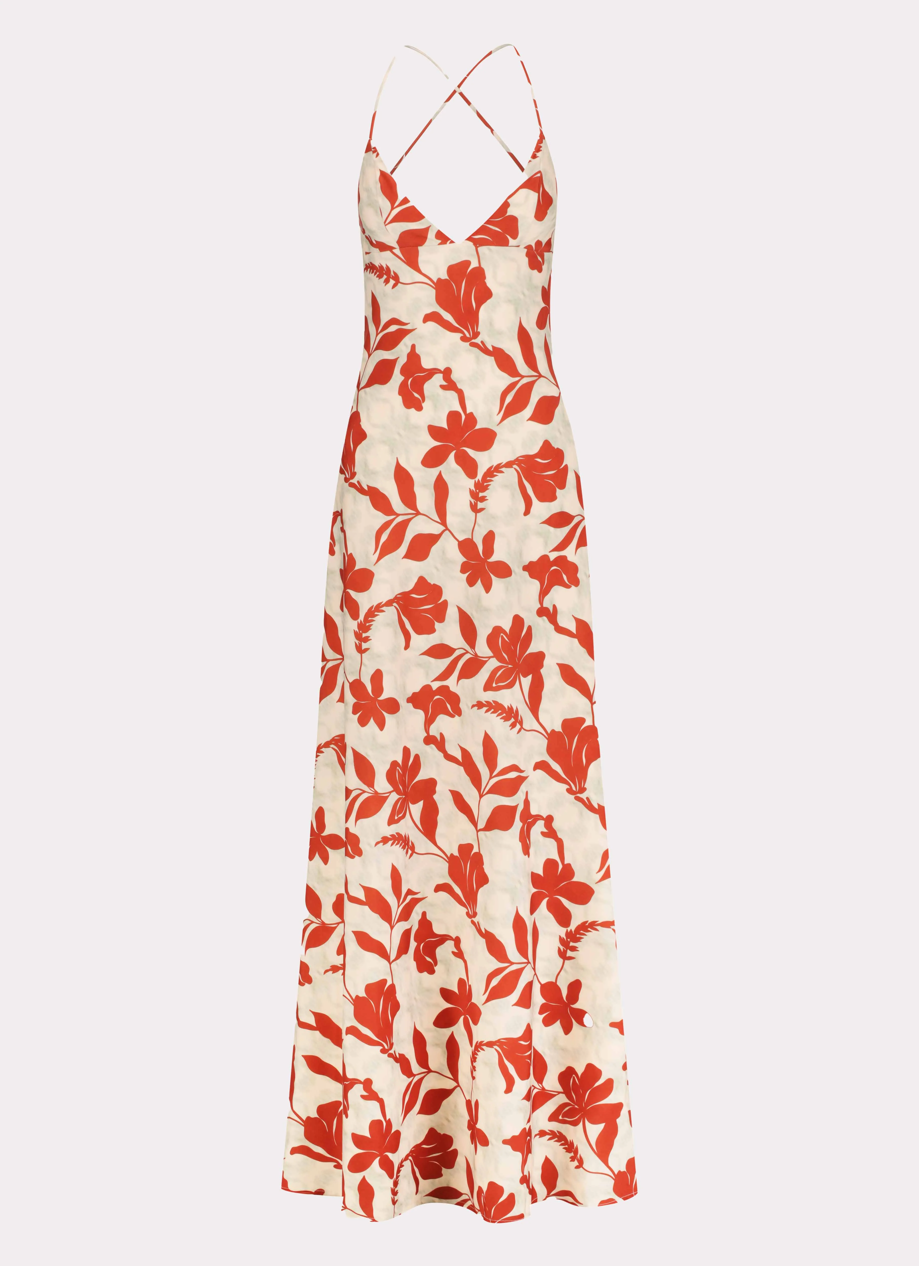 Cecily Maxi Dress - Red Green Floral