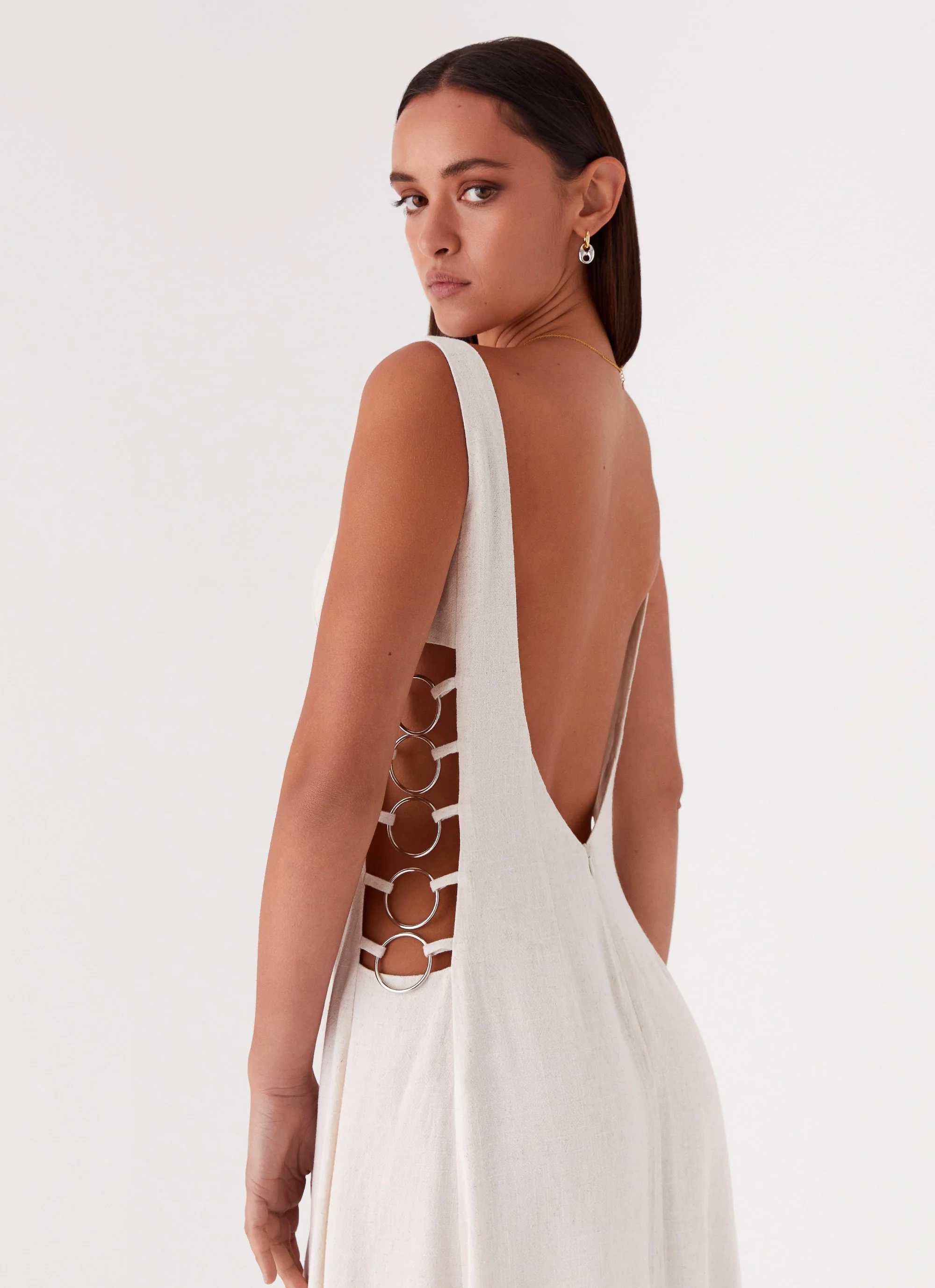 Catherine Linen Maxi Dress - Oatmeal