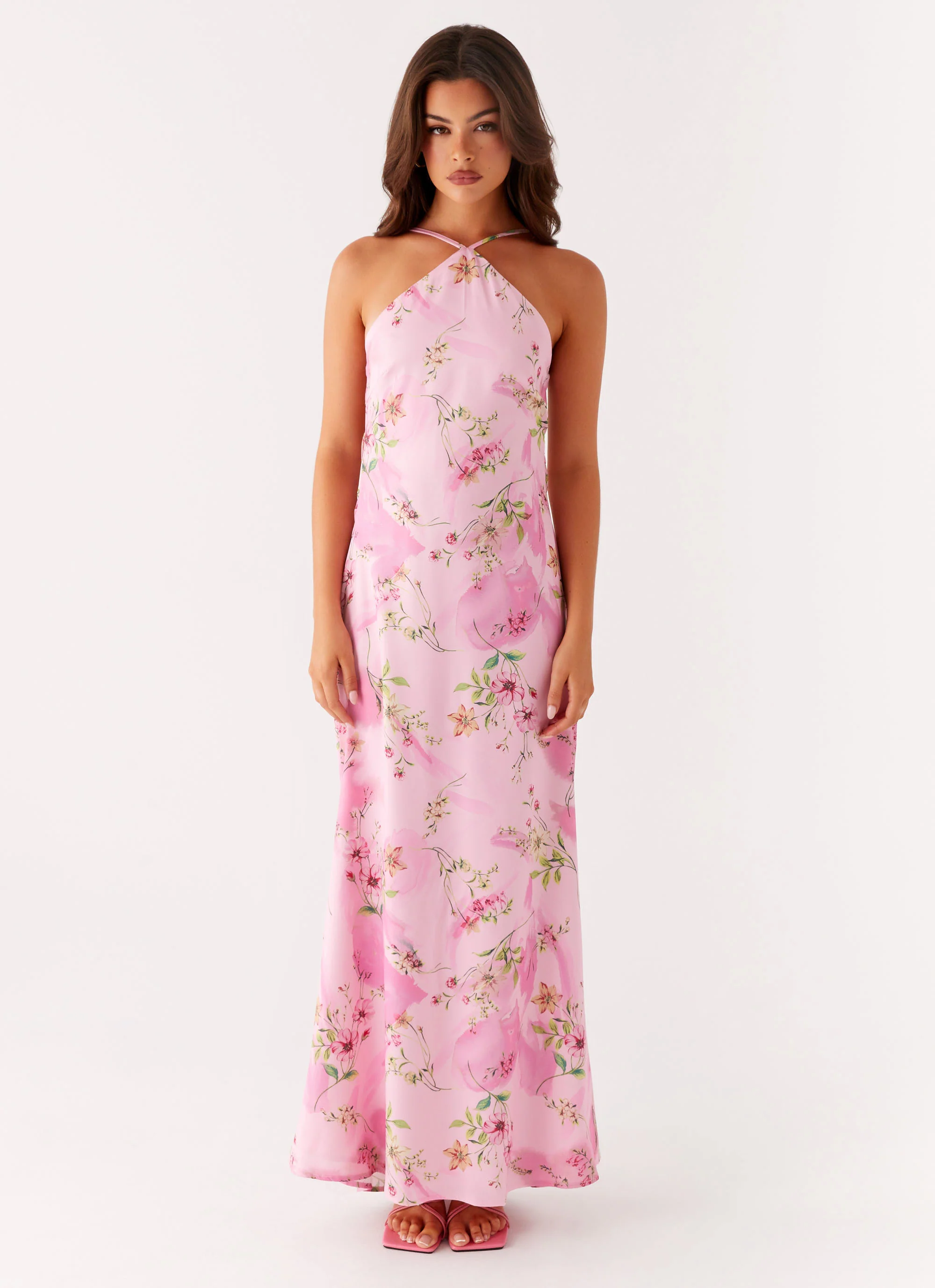 Pascal Maxi Dress - Pink Floral Print