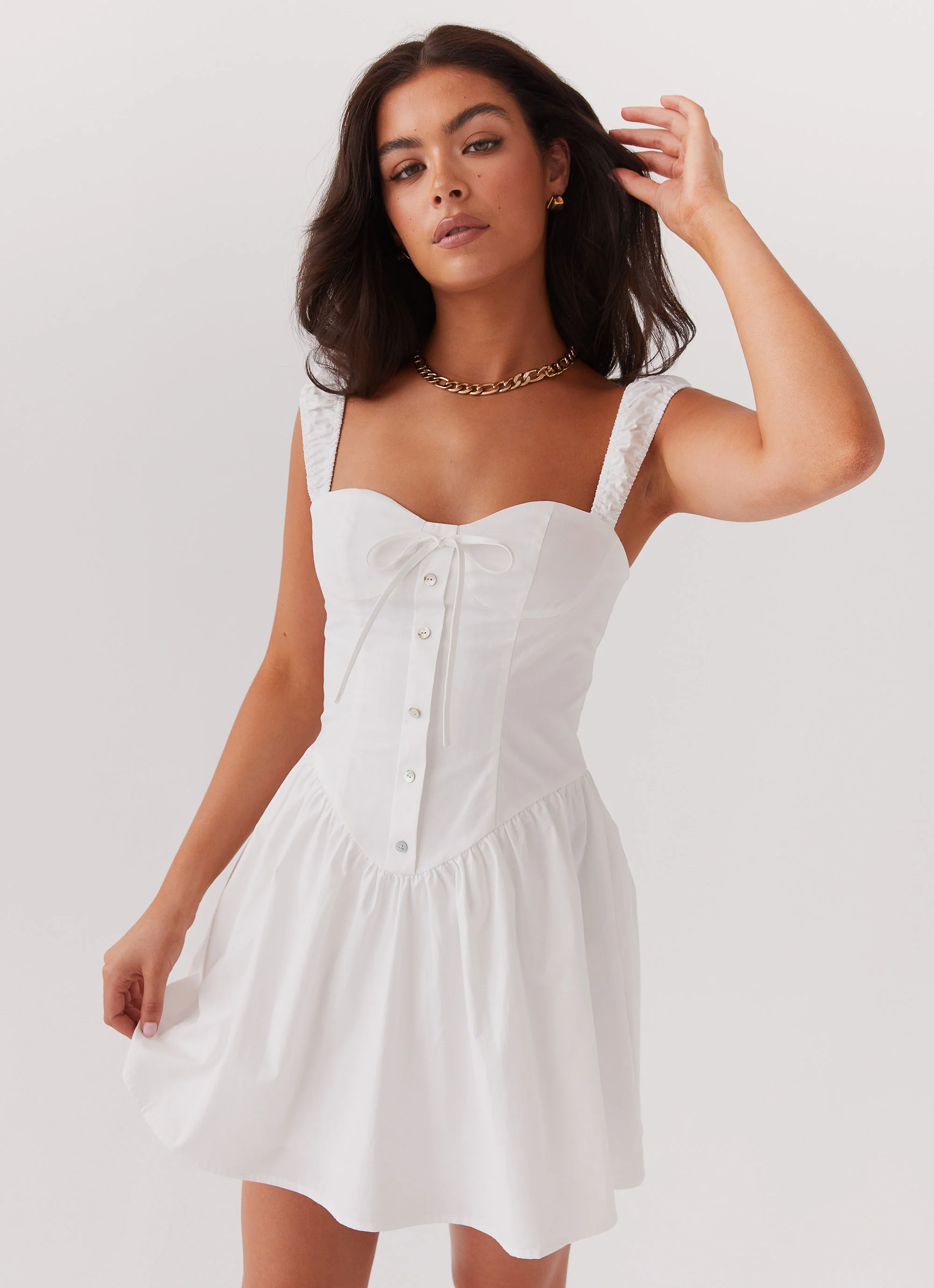Rebel Heart Corset Dress - White