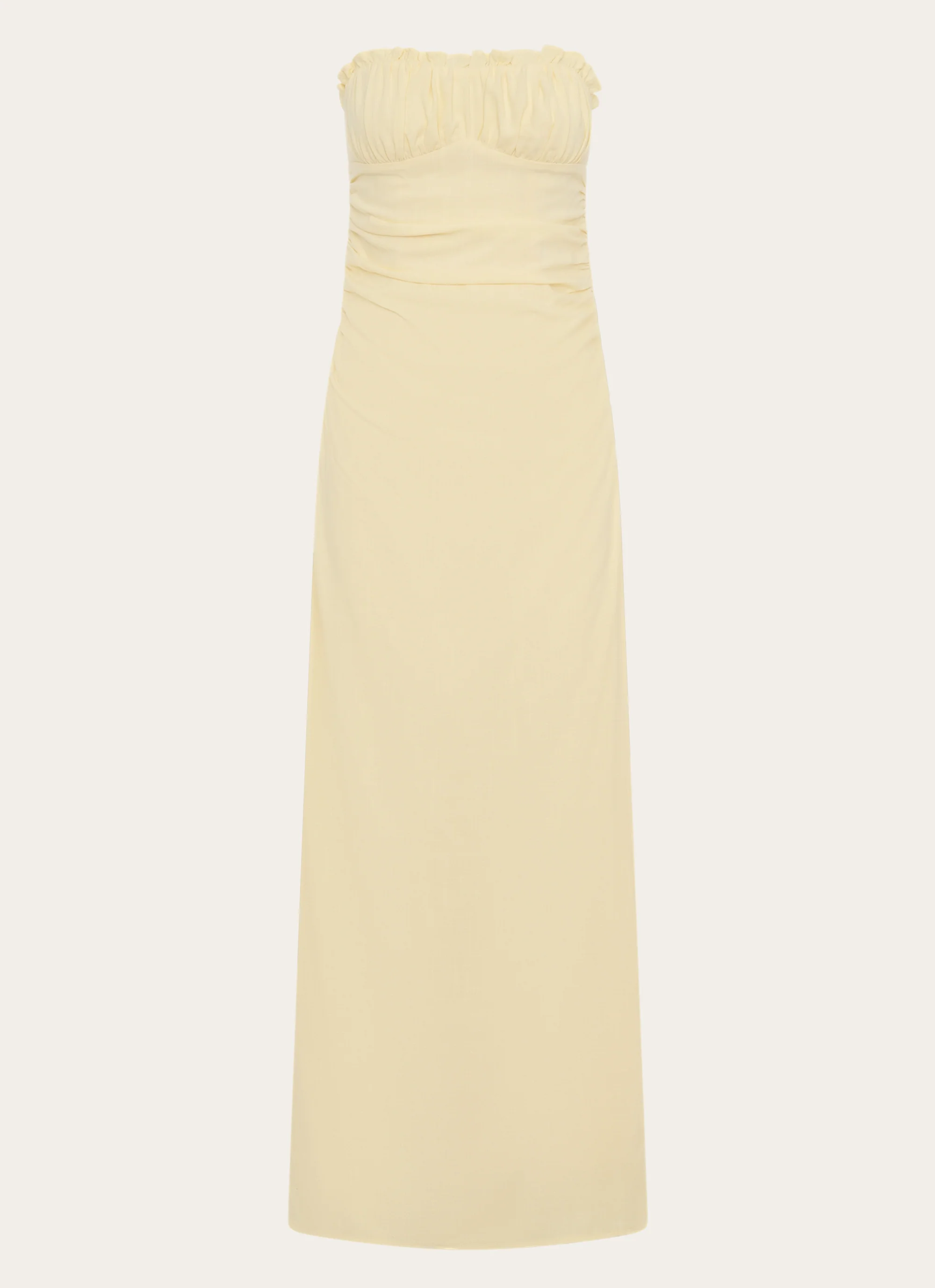 Xena Gathered Maxi Dress - Yellow
