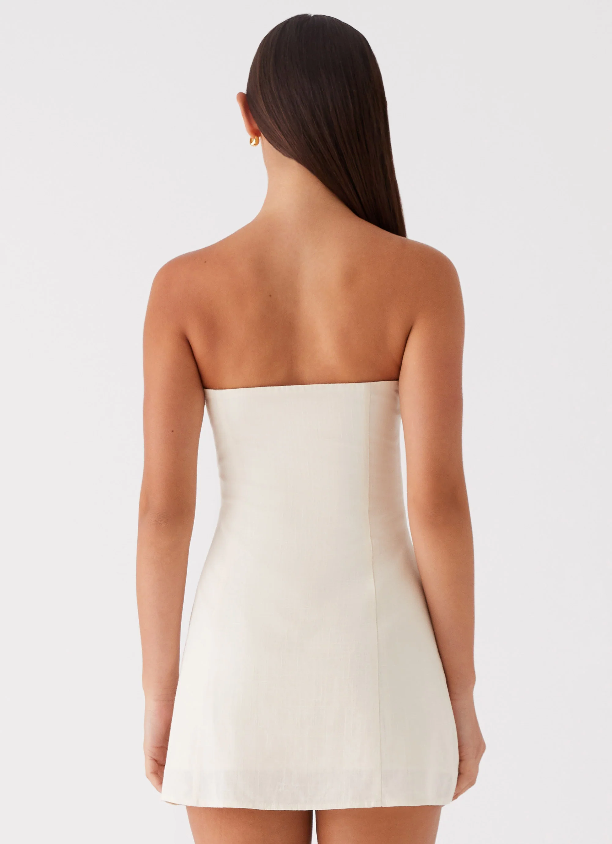 Do It That Way Linen Mini Dress - Ivory