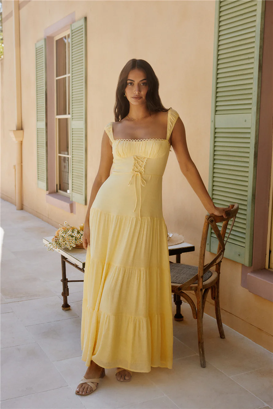 Crystal Waters Maxi Dress Yellow