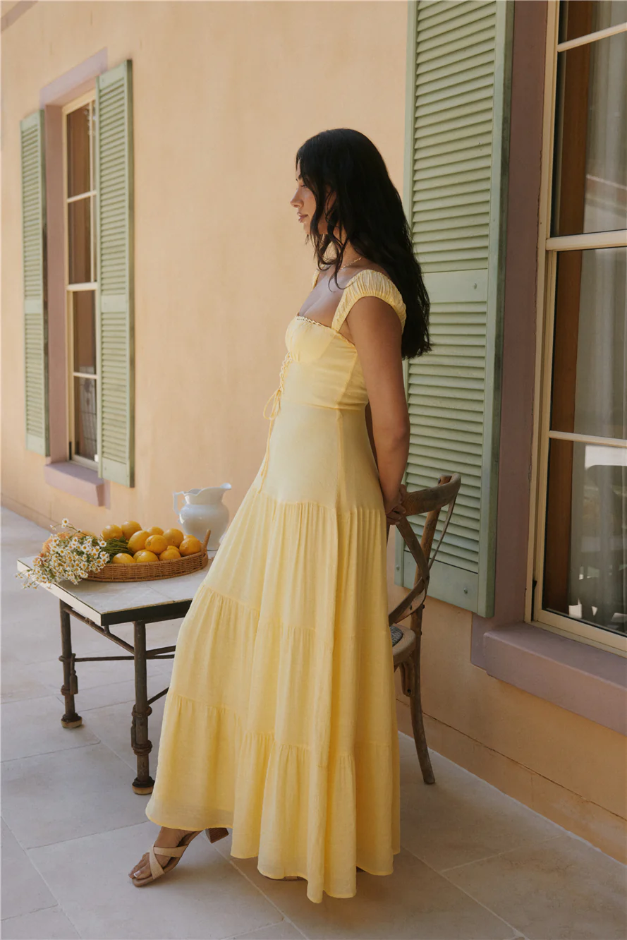 Crystal Waters Maxi Dress Yellow