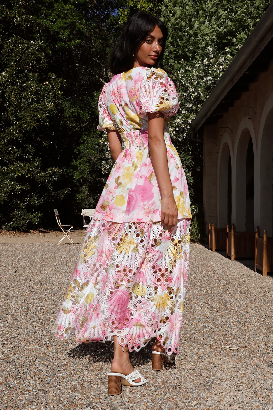 Floral Skies Maxi Dress Pink