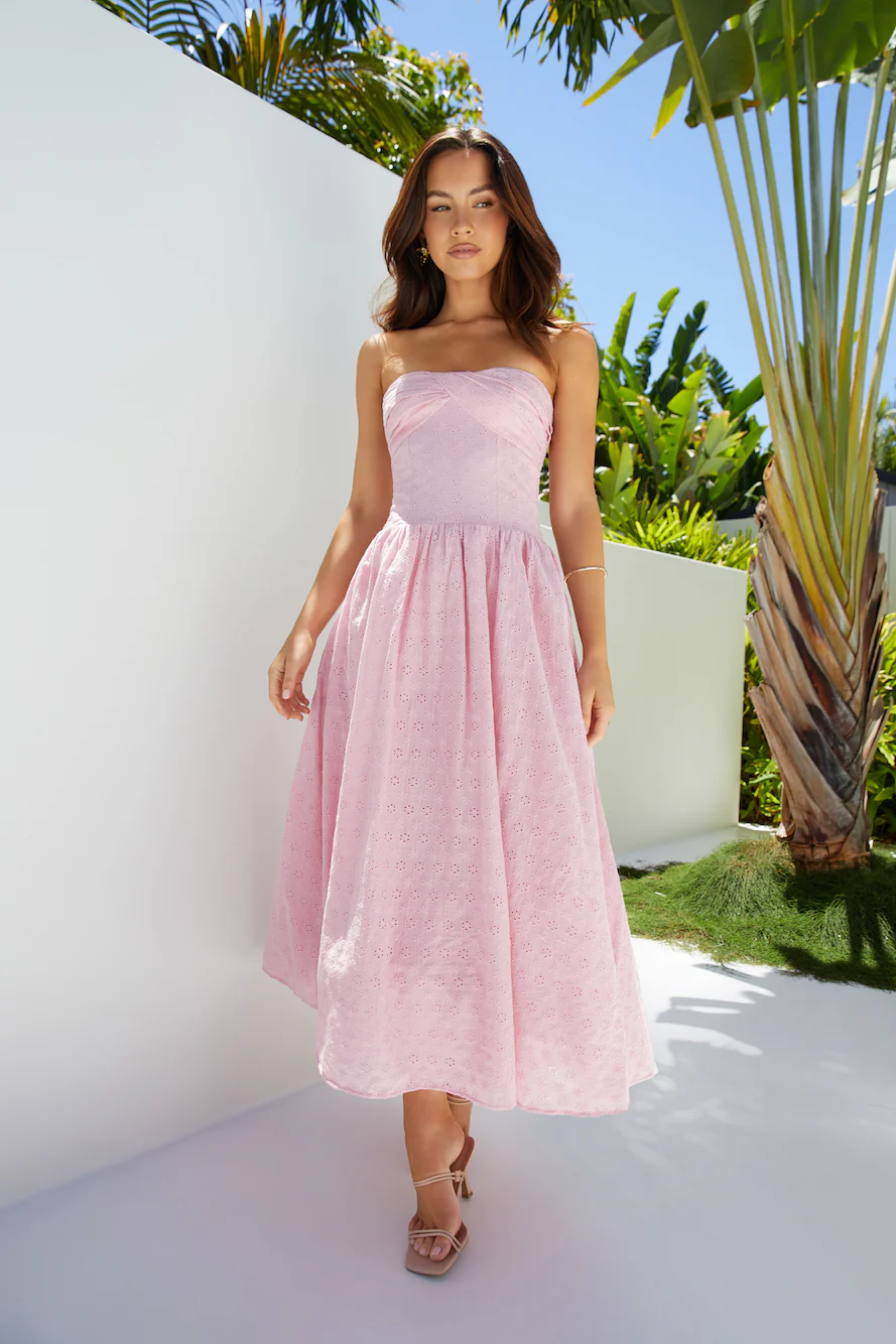 Mimi Moments Strapless Maxi Dress Pink