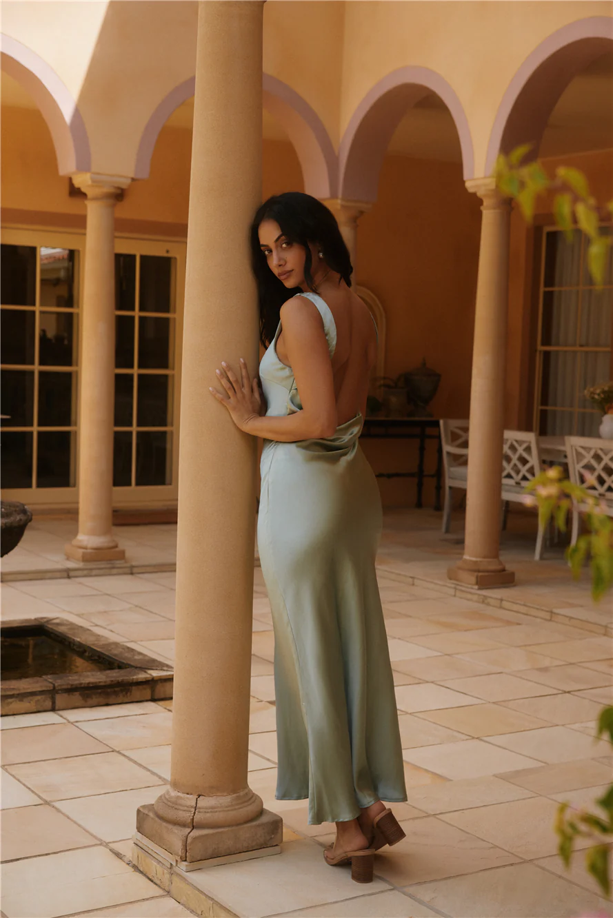 Isabel Carmona Midi Dress Sage Green