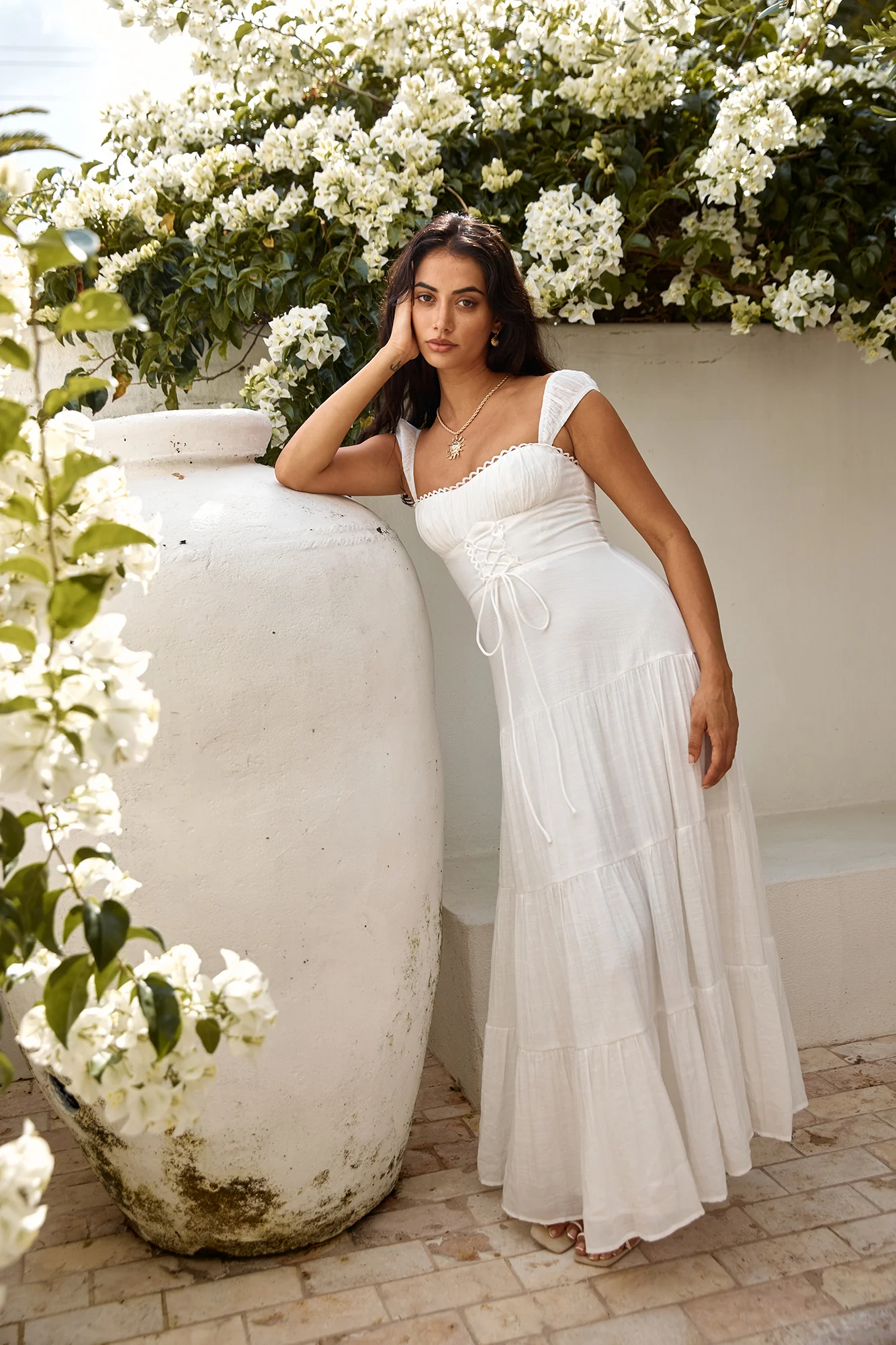 Party Favour Maxi Dress White