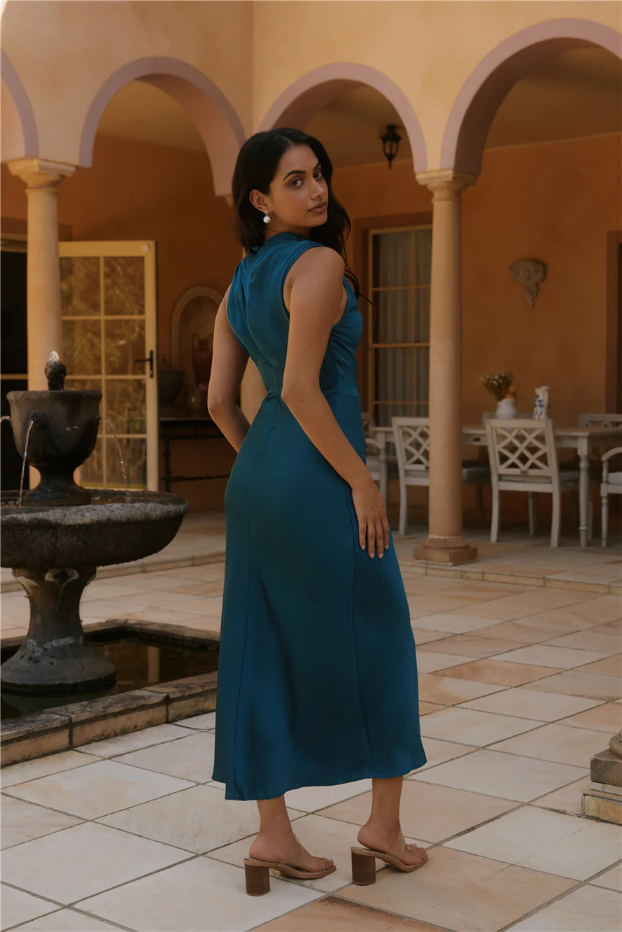 Kiki Waters Midi Dress Teal