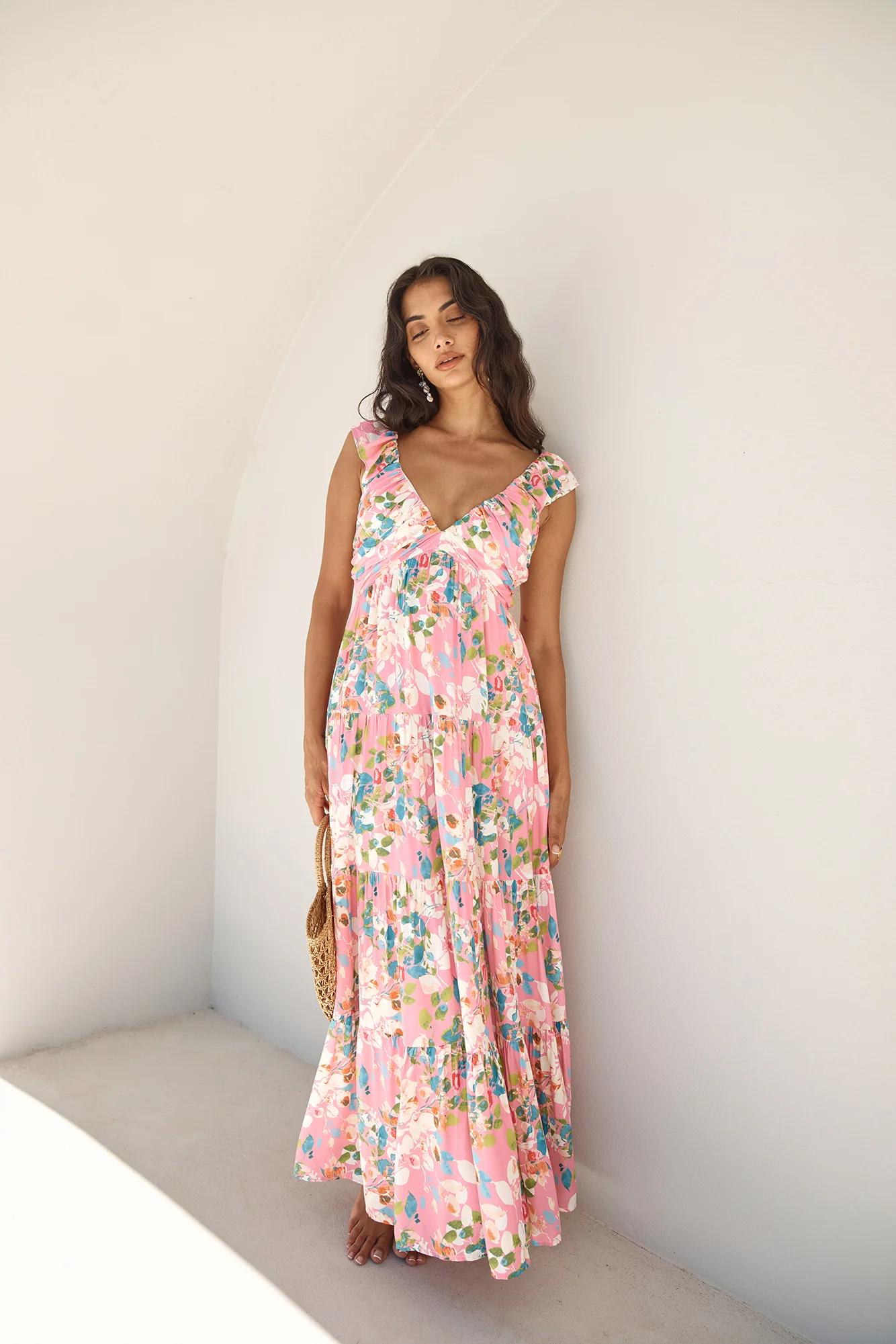 Blossoming Love Maxi Dress Pink