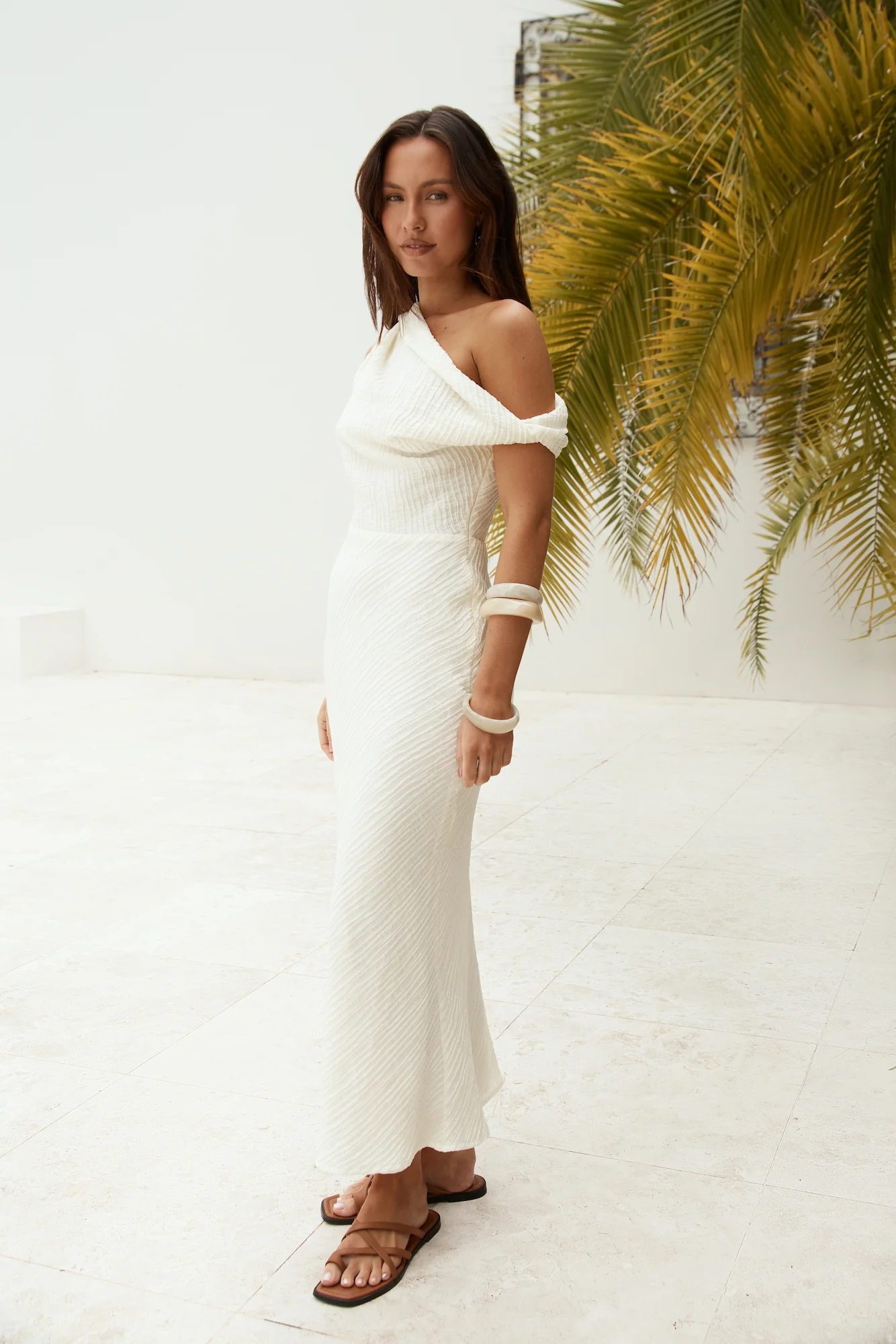 One For You Off Shoulder Maxi Dress Cream