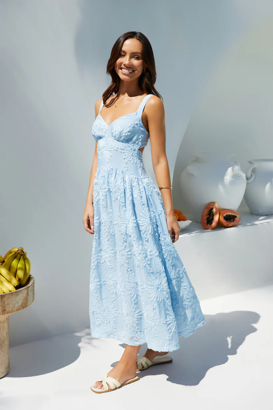 Porcelain Princess Maxi Dress in Blue