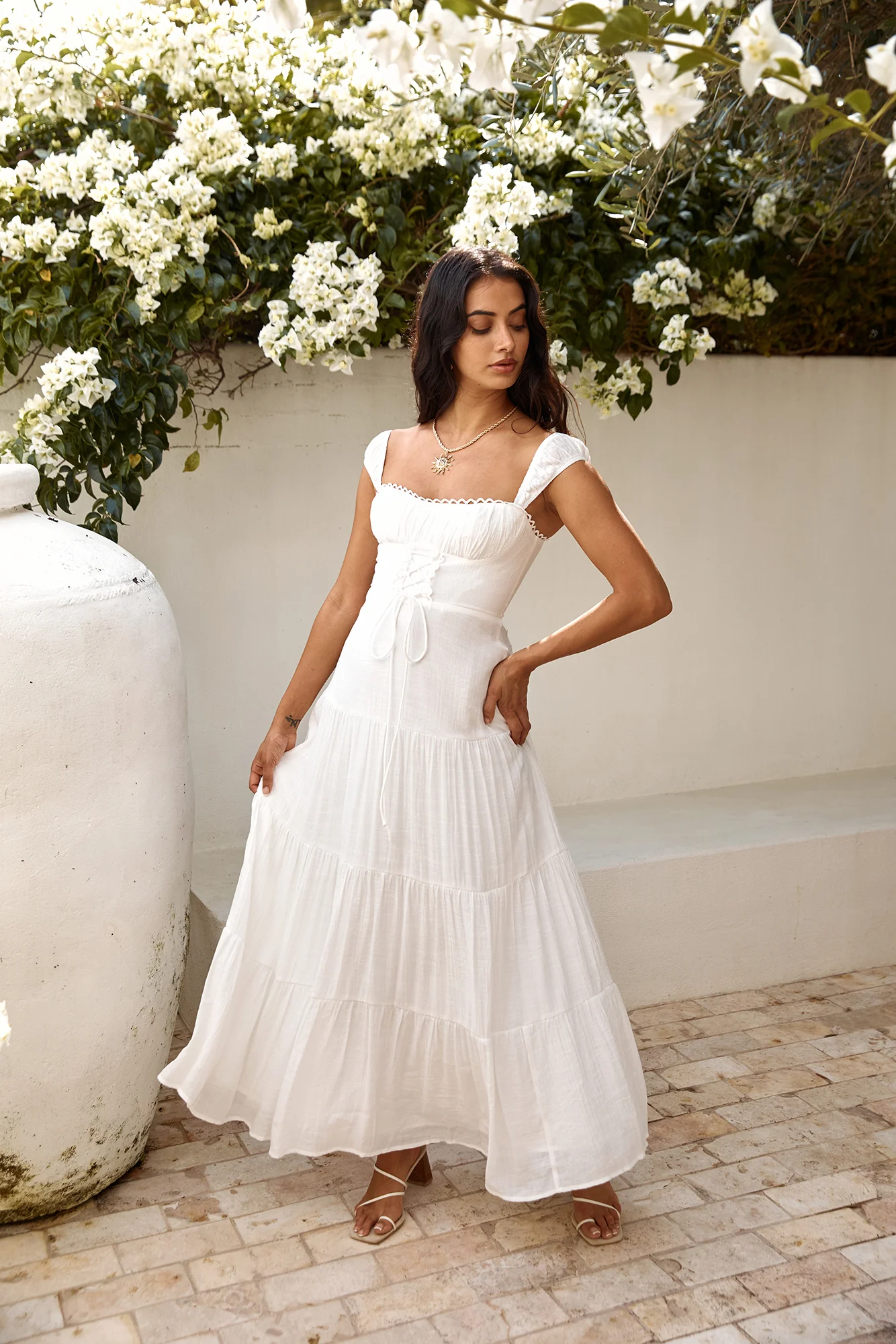 Party Favour Maxi Dress White