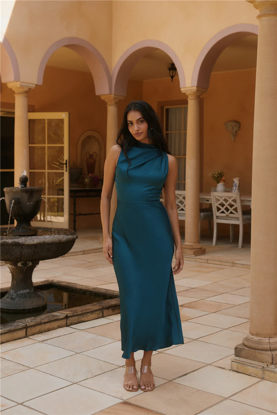 Kiki Waters Midi Dress Teal