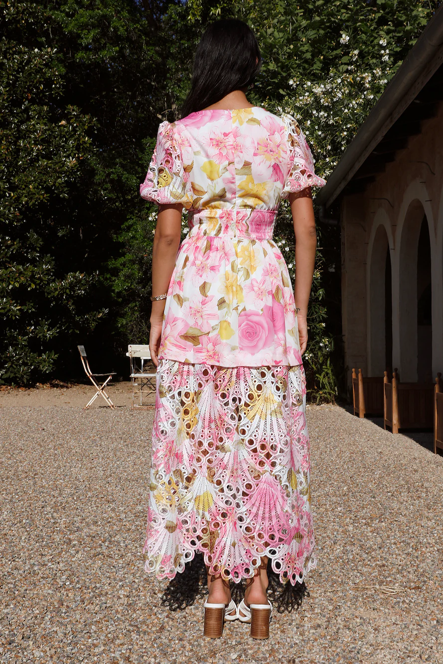 Floral Skies Maxi Dress Pink