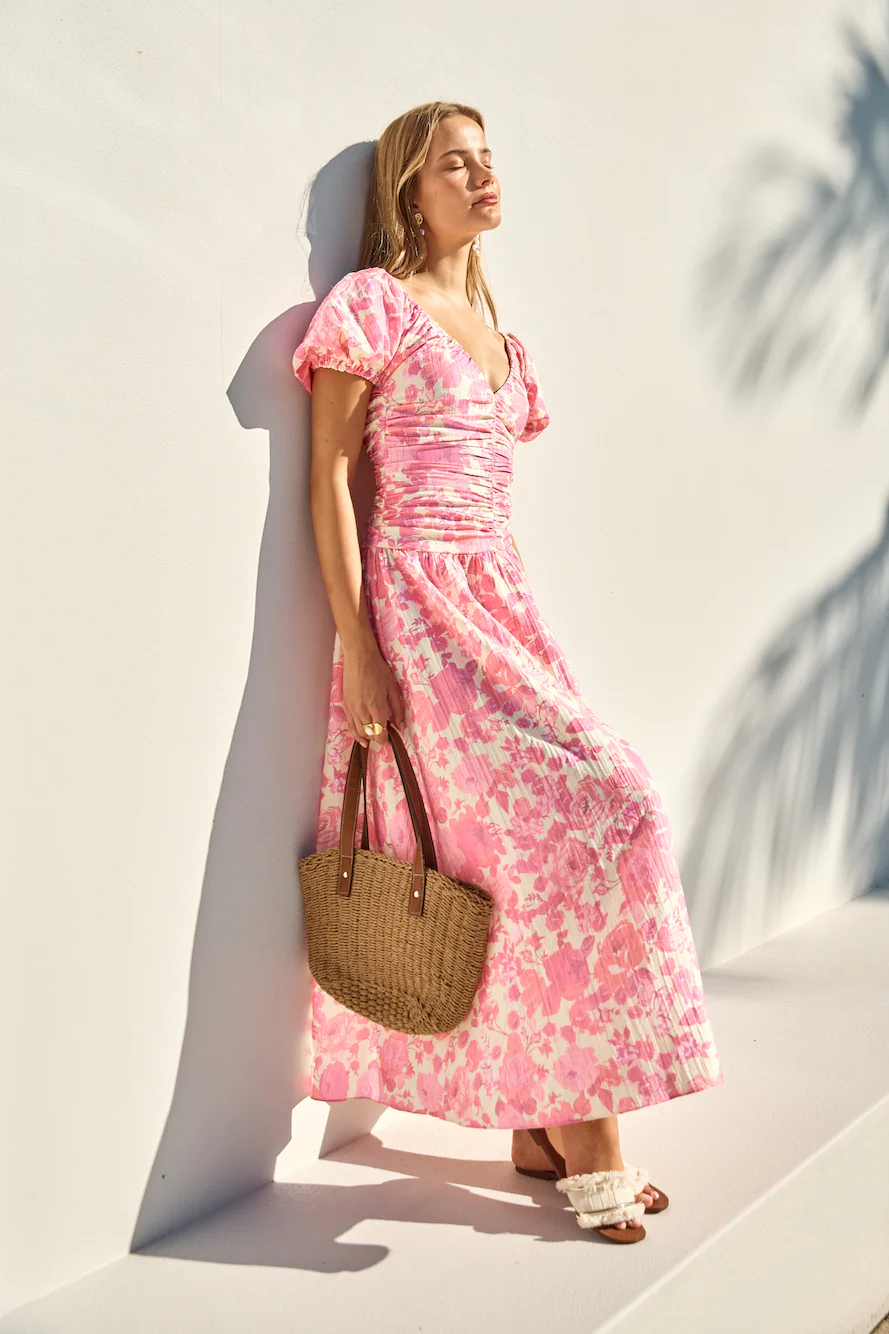 FORTUNATE ONE Garden Party Maxi Dress Pink