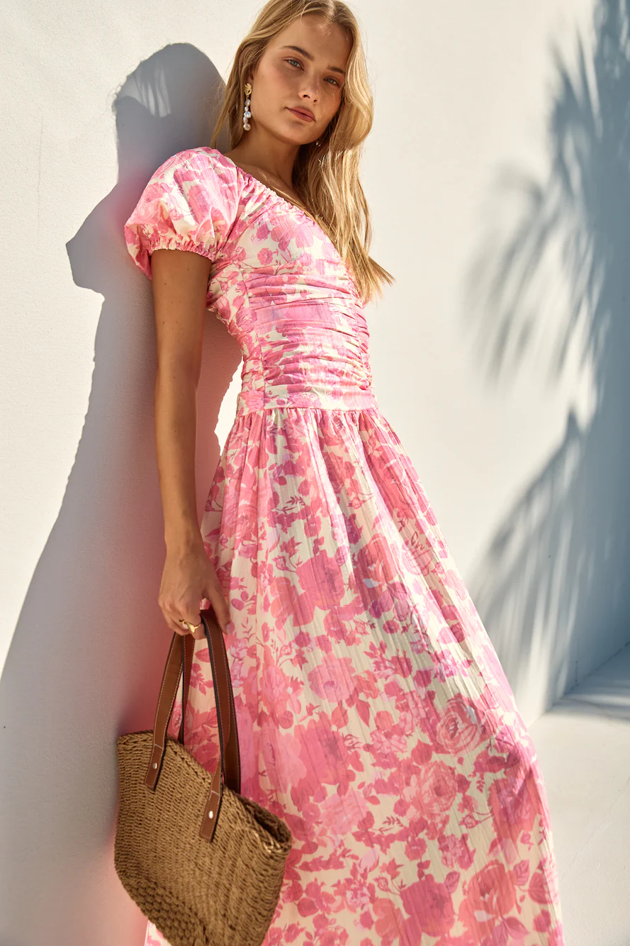 FORTUNATE ONE Garden Party Maxi Dress Pink
