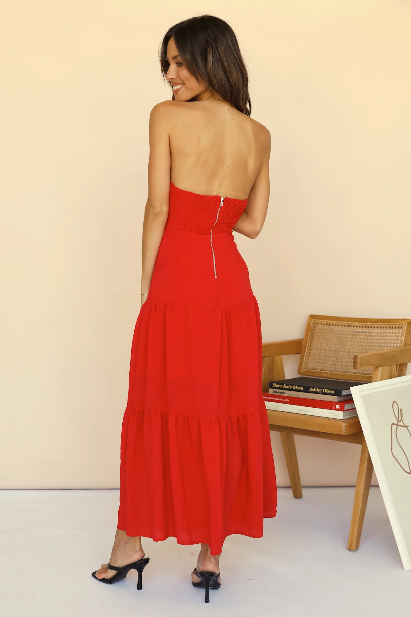 Free Falling Maxi Dress Red