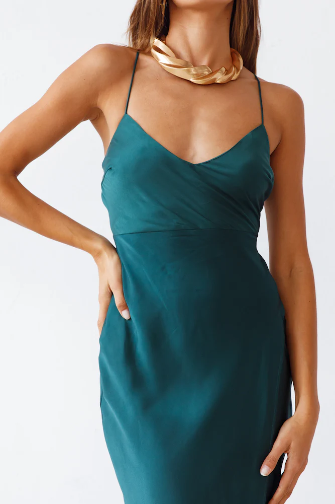 Autumn Valley Midi Dress Forest Green