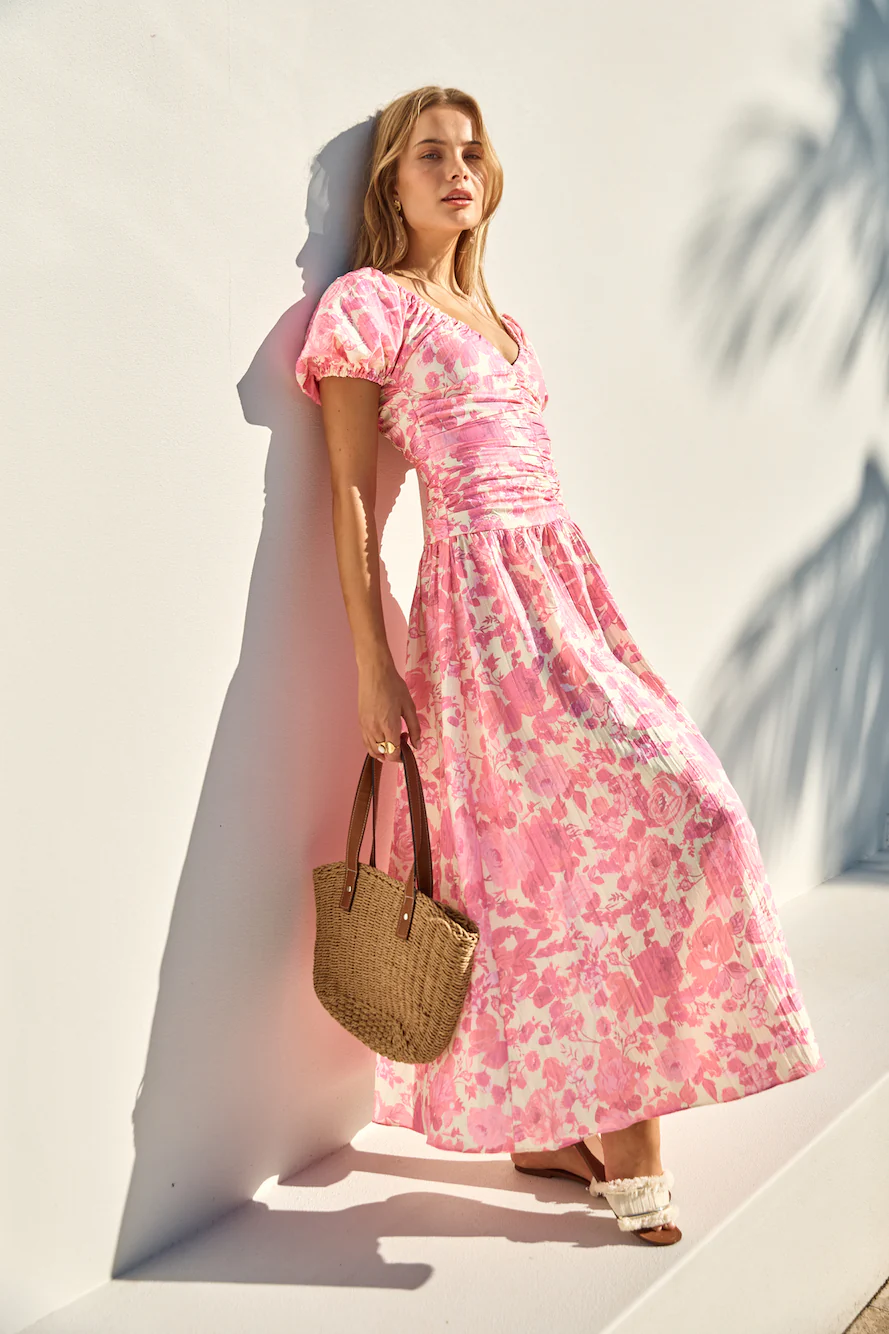 FORTUNATE ONE Garden Party Maxi Dress Pink