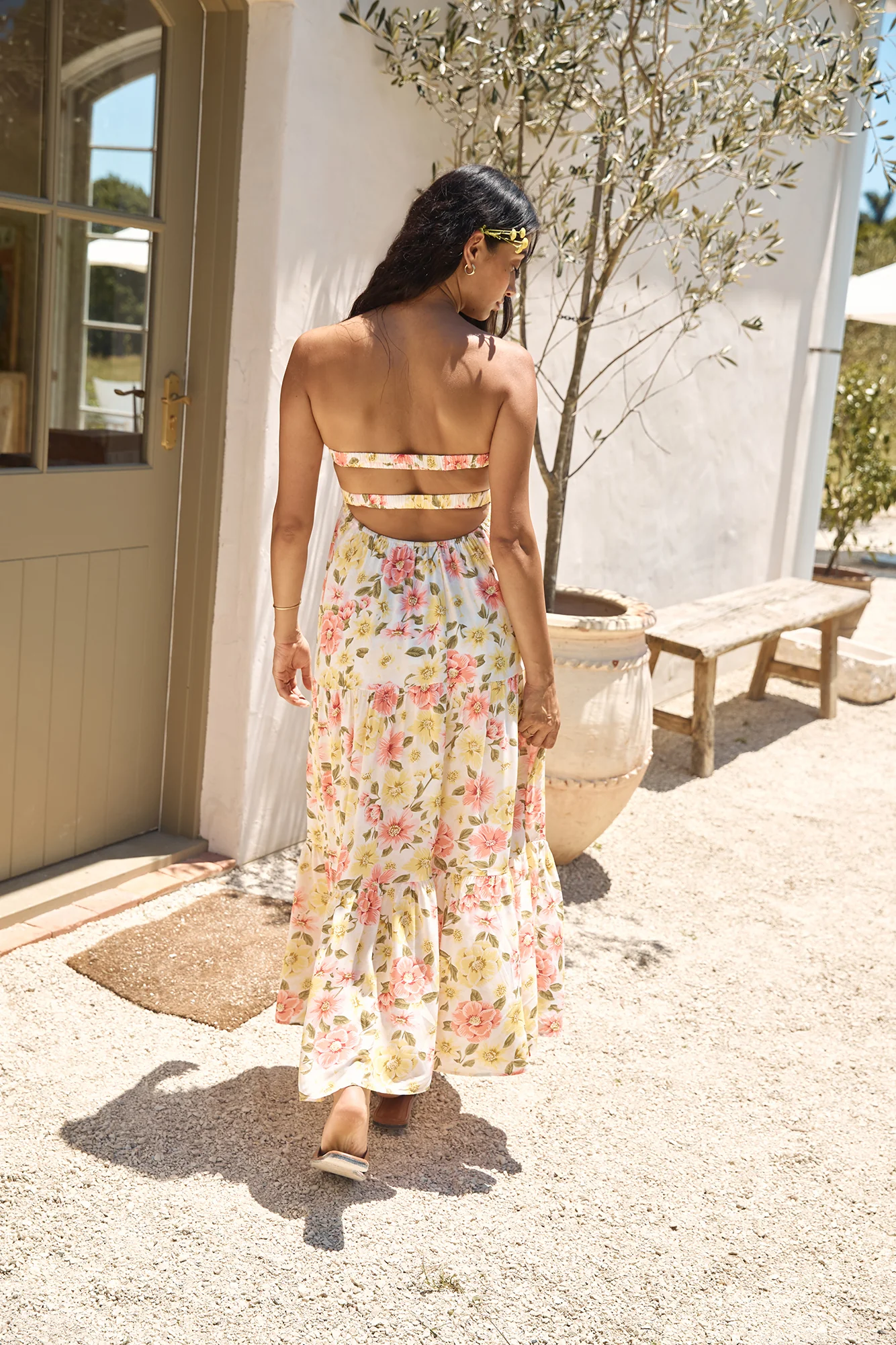 Field Wanderer Strapless Maxi Dress Yellow