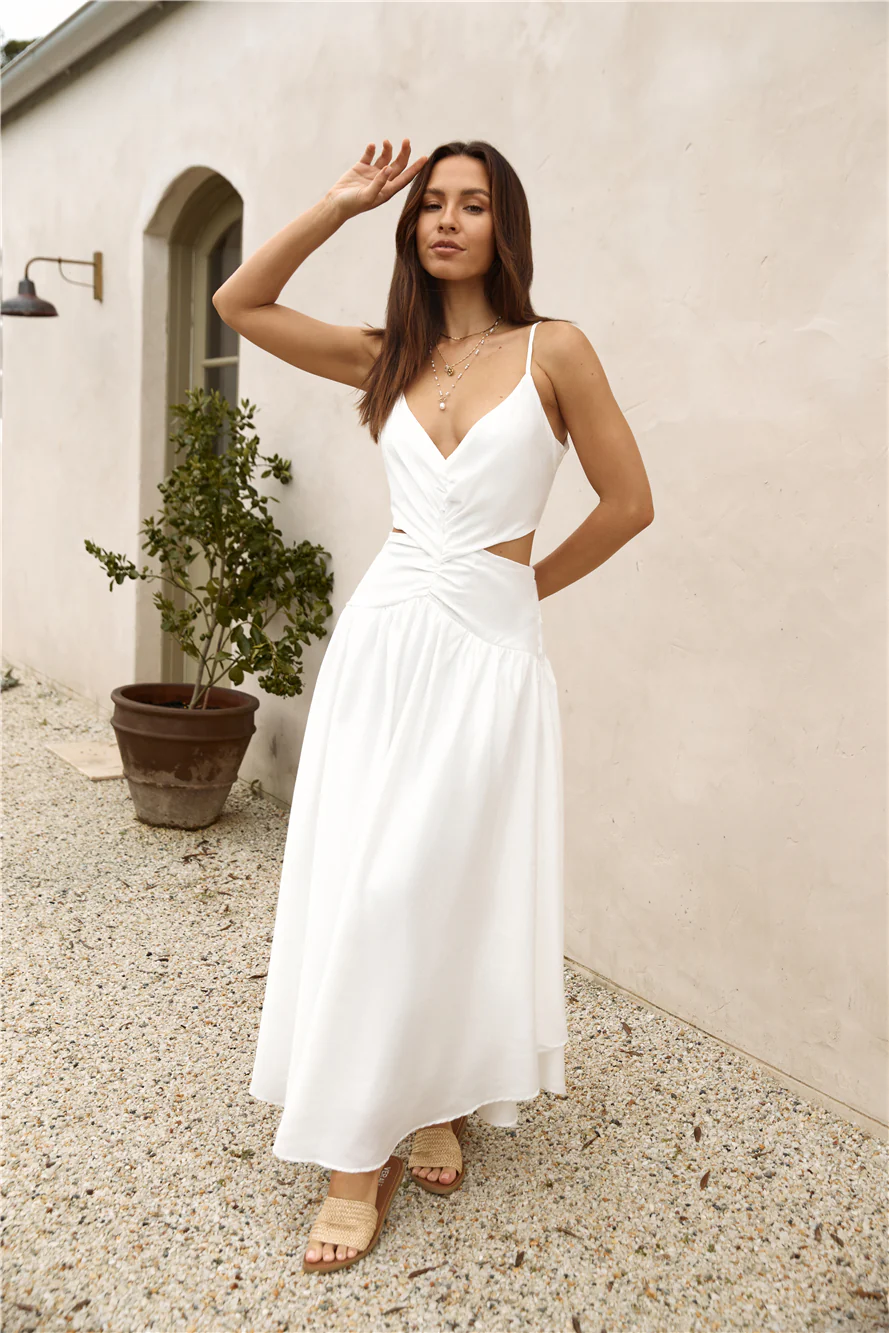 Azure Horizon Maxi Dress White