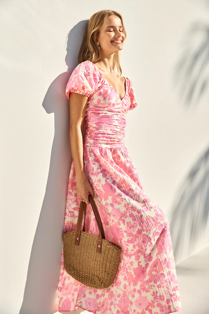 FORTUNATE ONE Garden Party Maxi Dress Pink