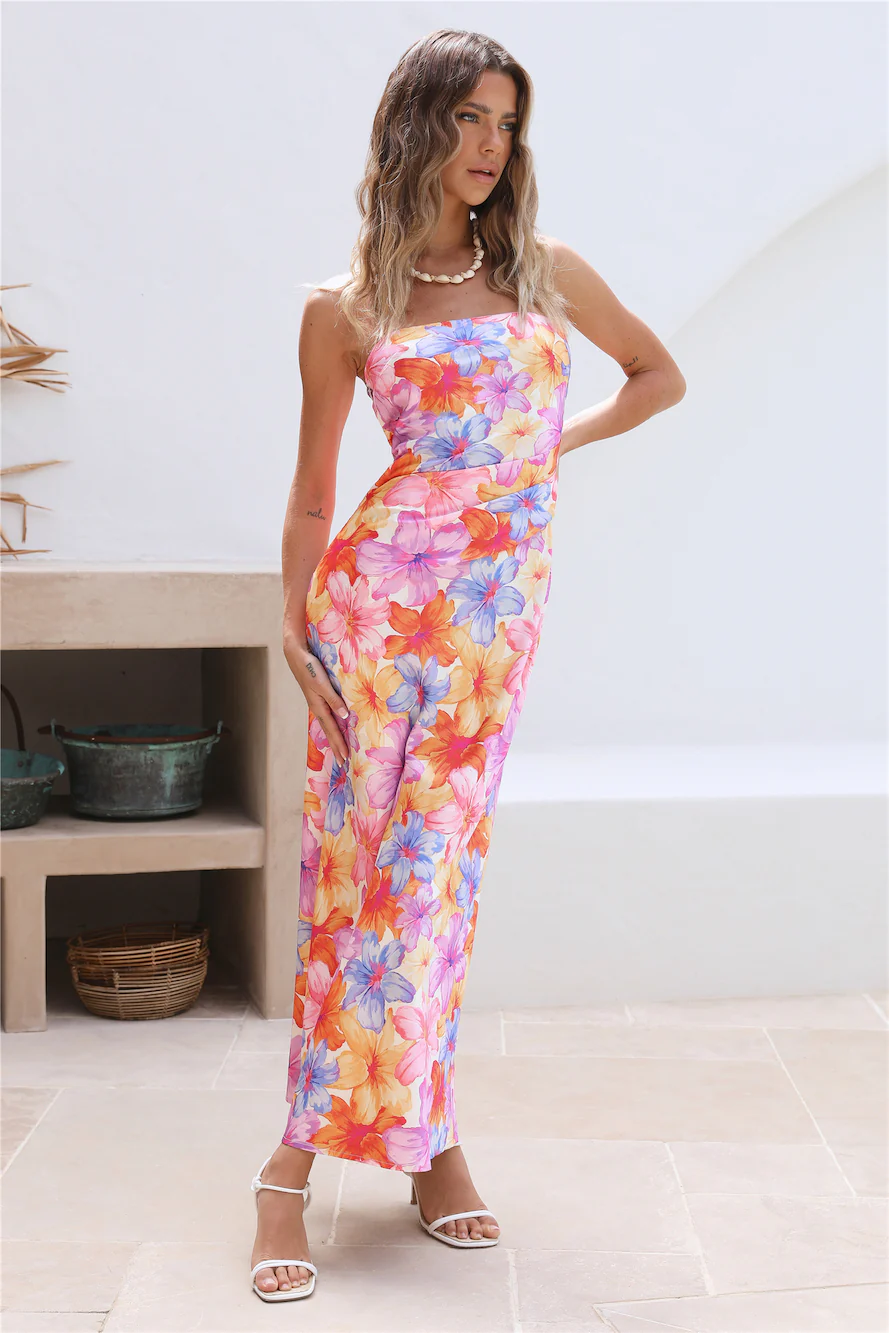 RUNAWAY THE LABEL Splendour Strapless Dress Floral