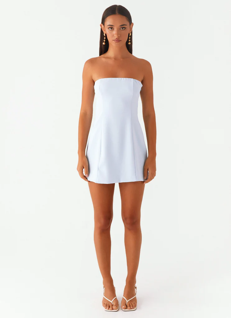 Ayanna Strapless Mini Dress - Blue