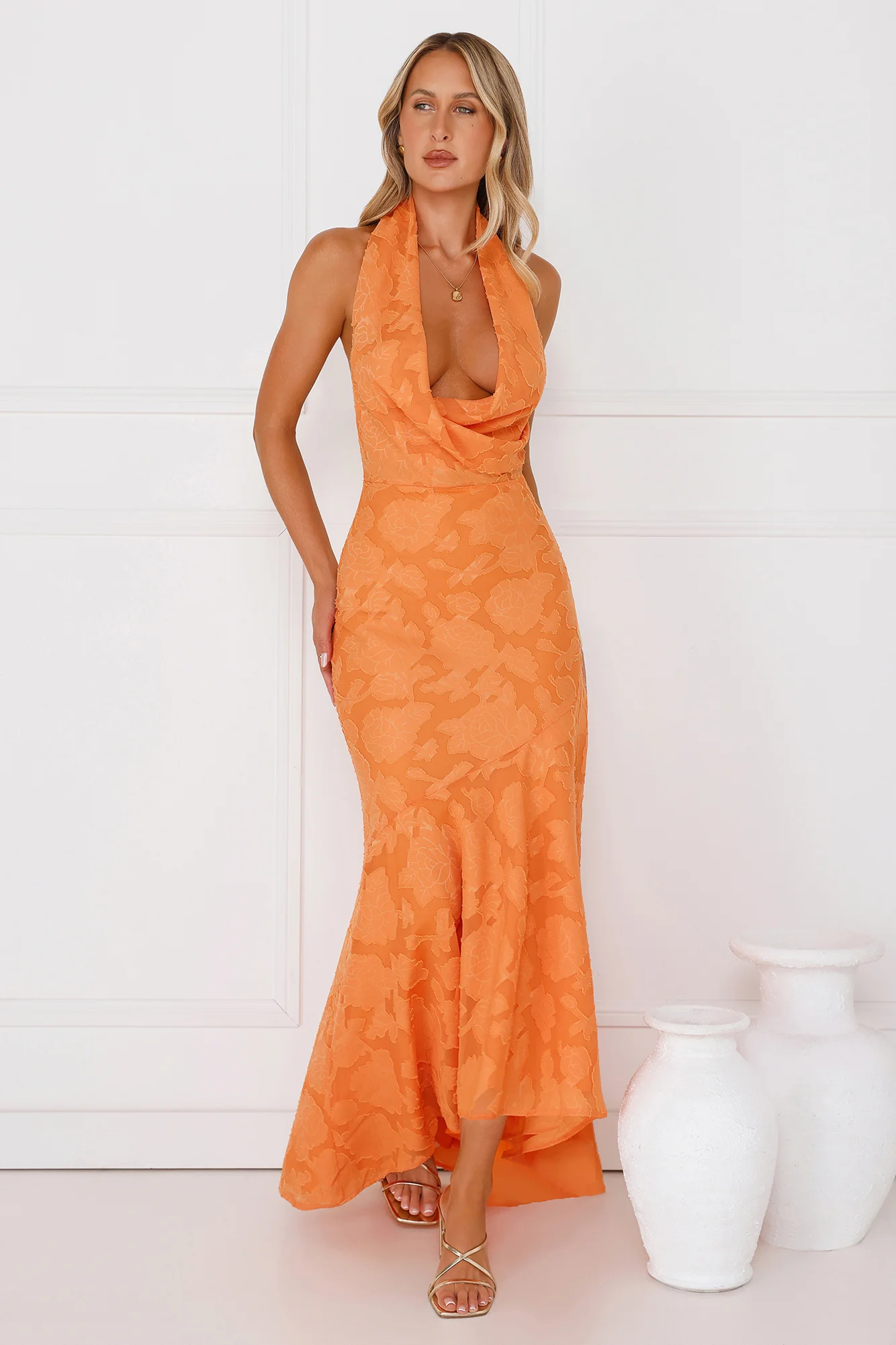 Garden Gems Halter Maxi Dress