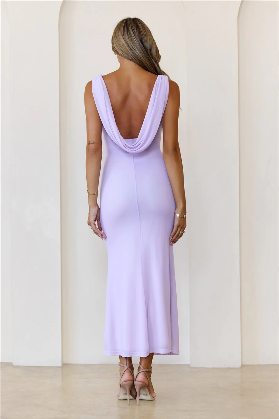 Dusk ‘Til Slay Mesh Maxi Dress Lilac