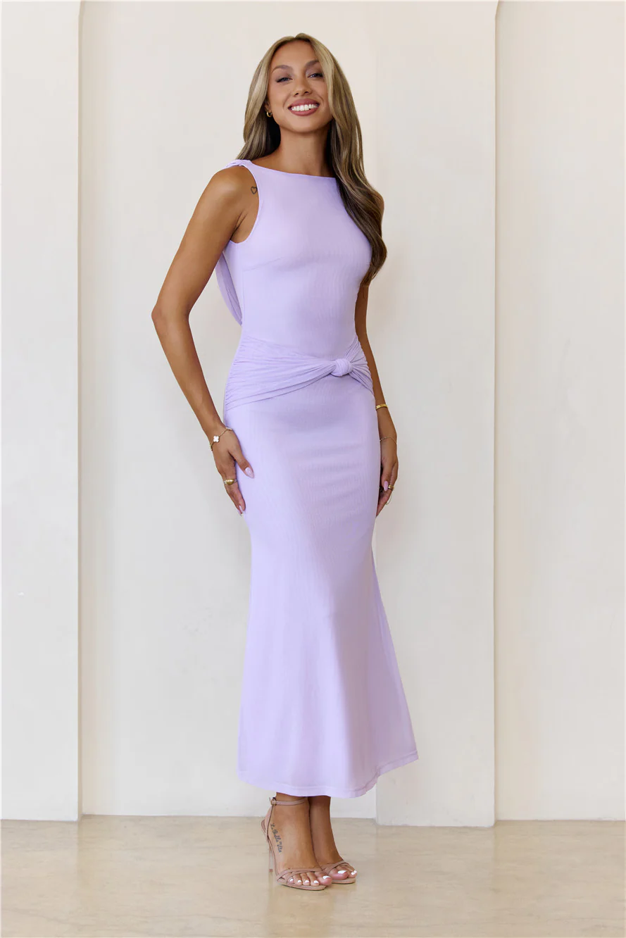 Dusk ‘Til Slay Mesh Maxi Dress Lilac
