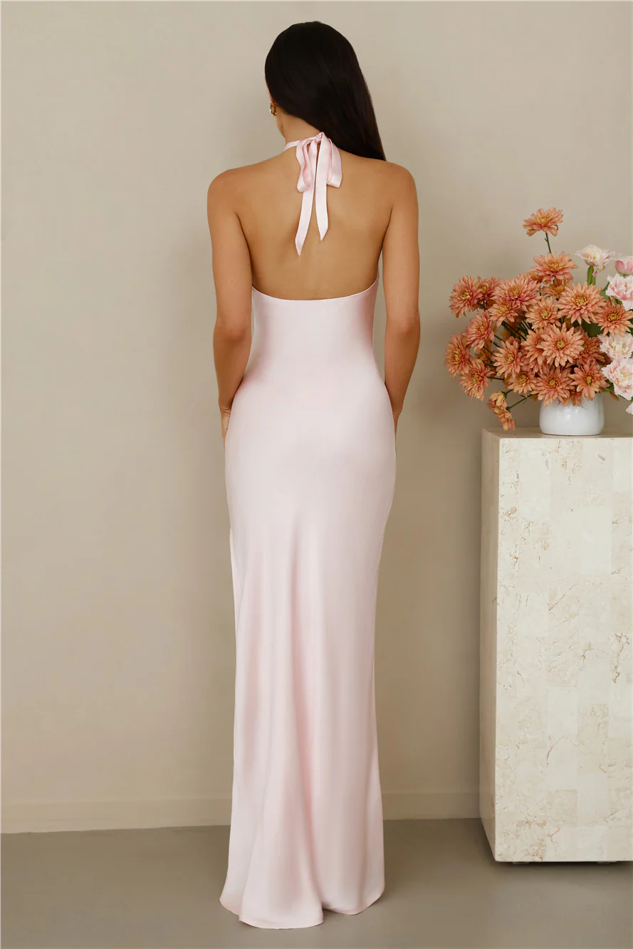 The Delilah Satin Halter Maxi Dress