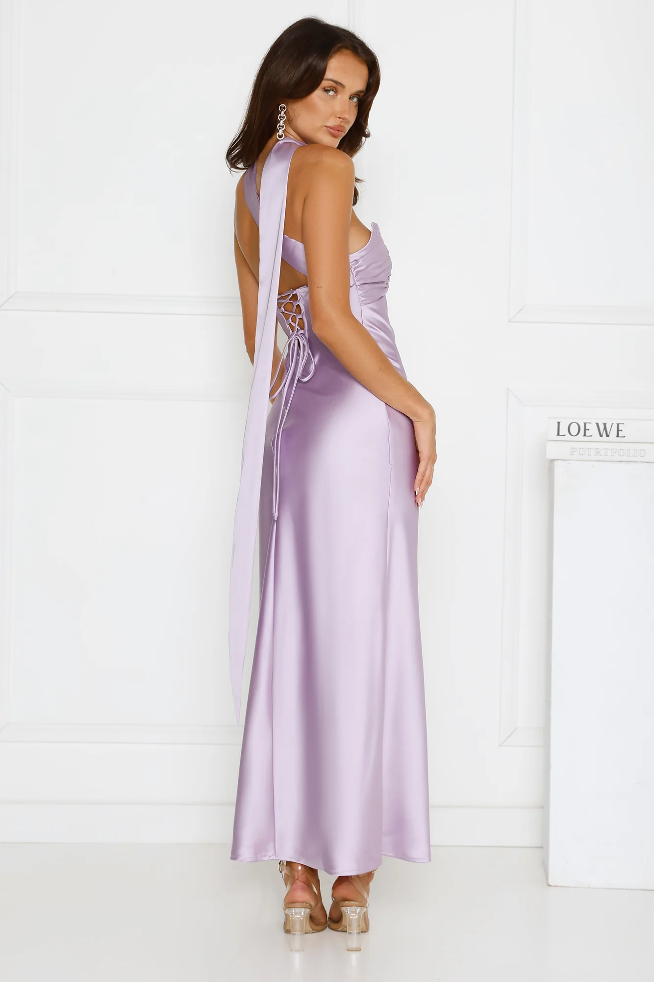 Be Noticed Strapless Satin Maxi Dress