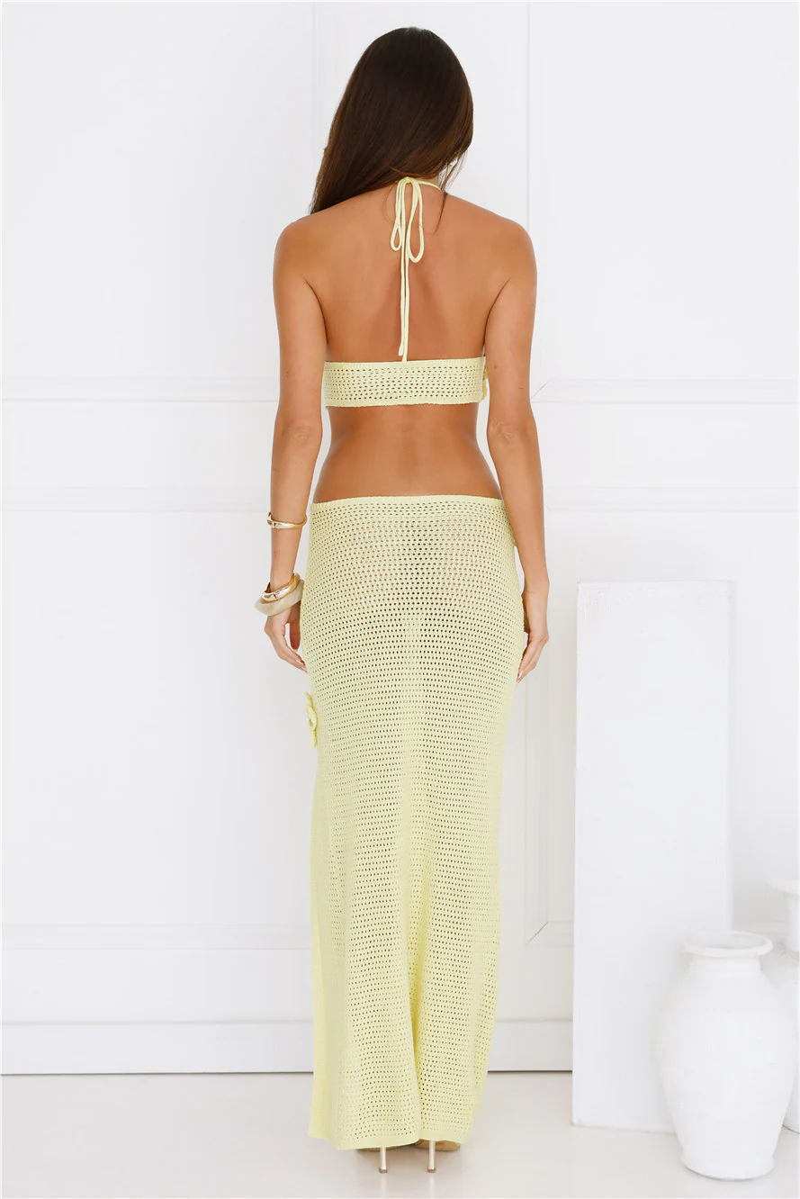 Monaco Sun Knit Halter Maxi Dress