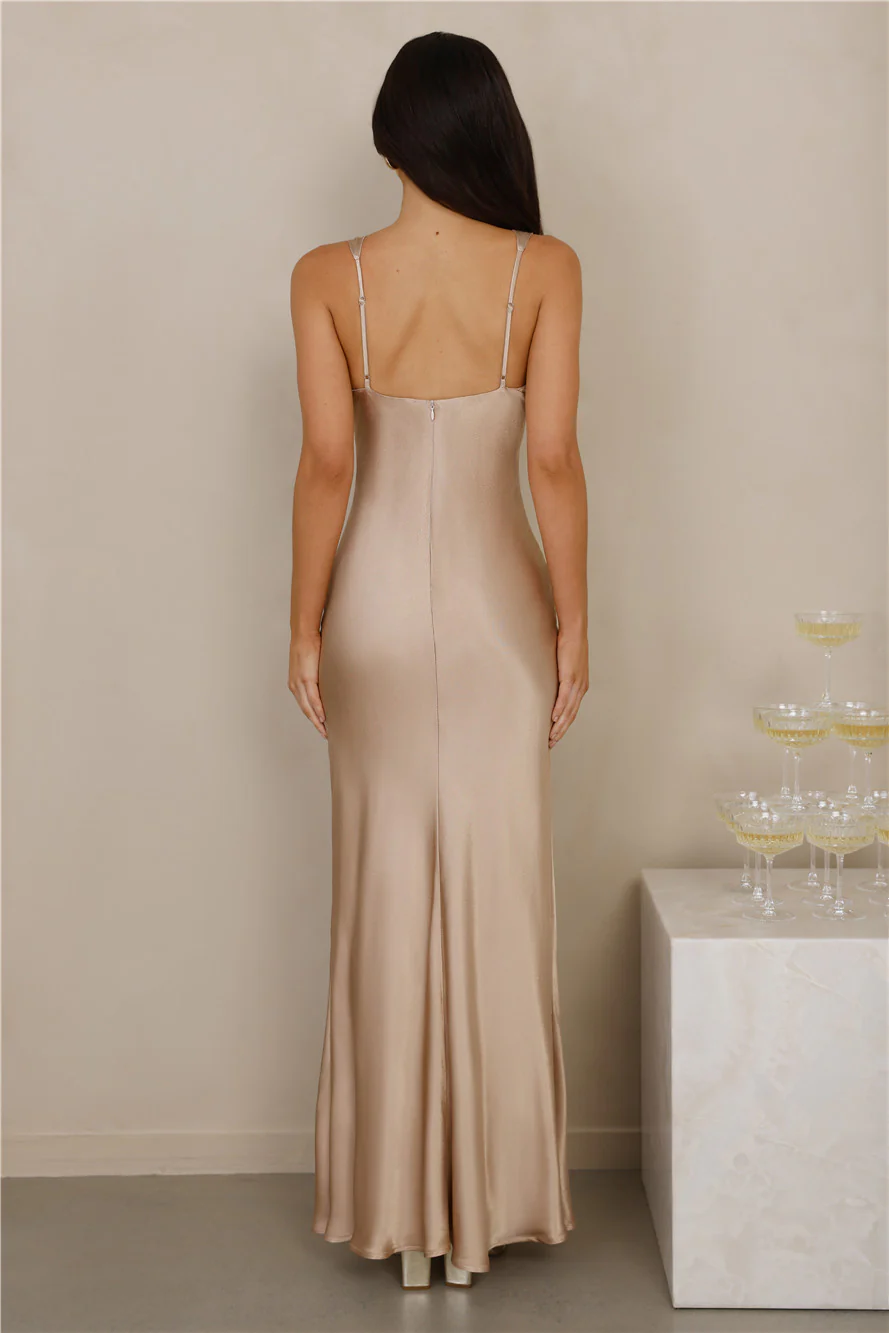 The Isabeau Satin Maxi Dress