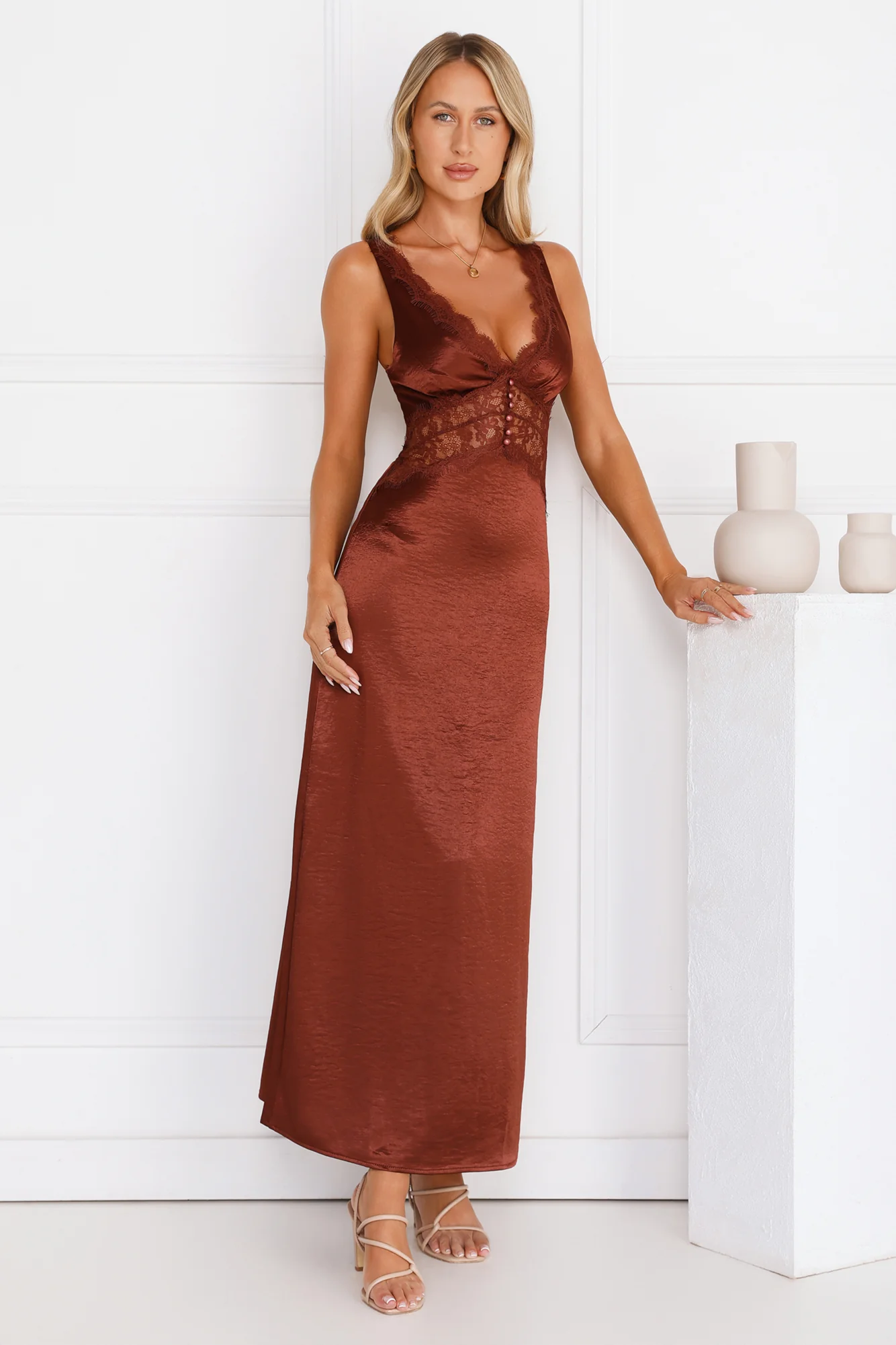 That Girl Theory Satin Maxi Dress