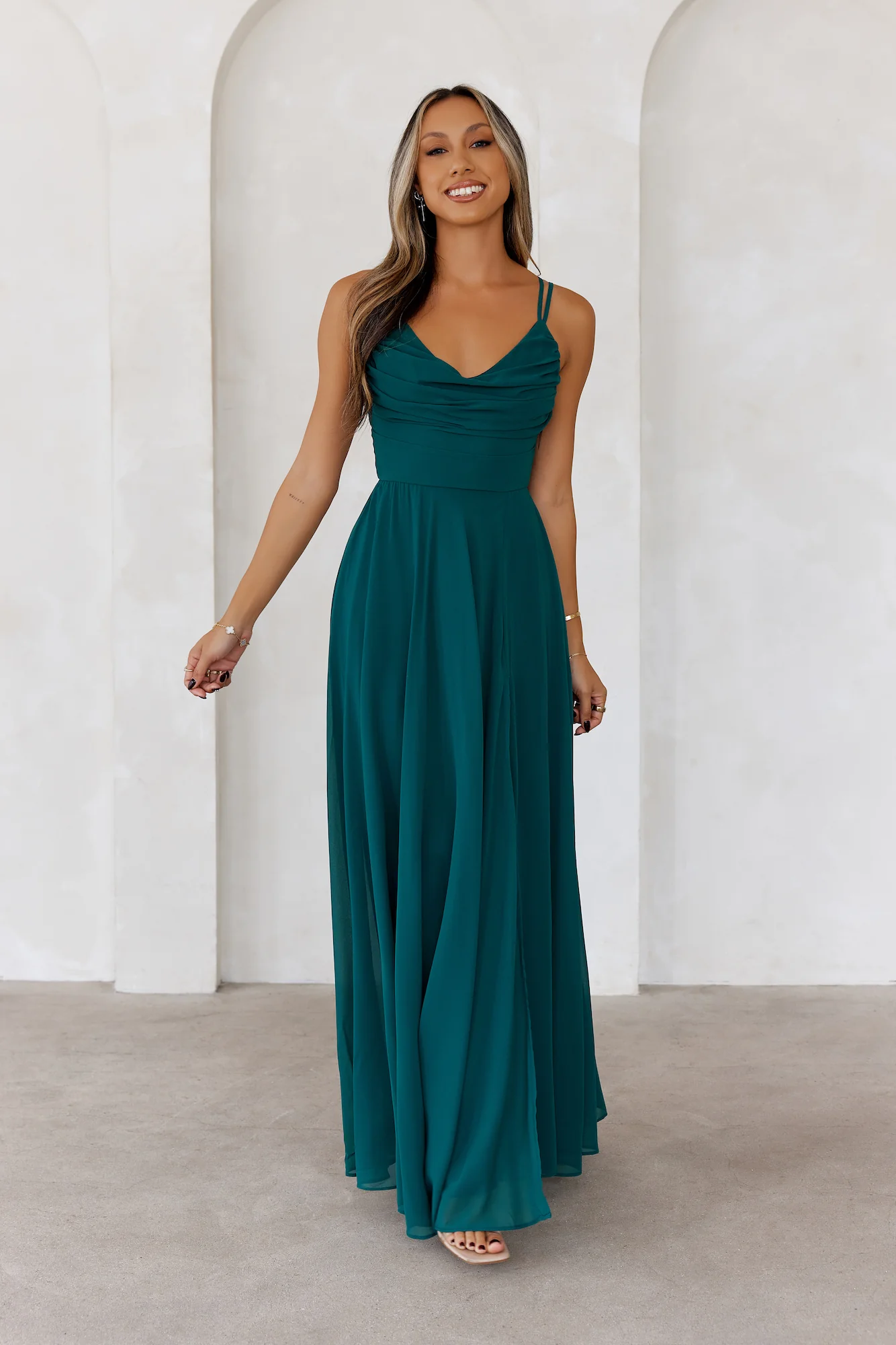 Frosted Bloom Maxi Dress