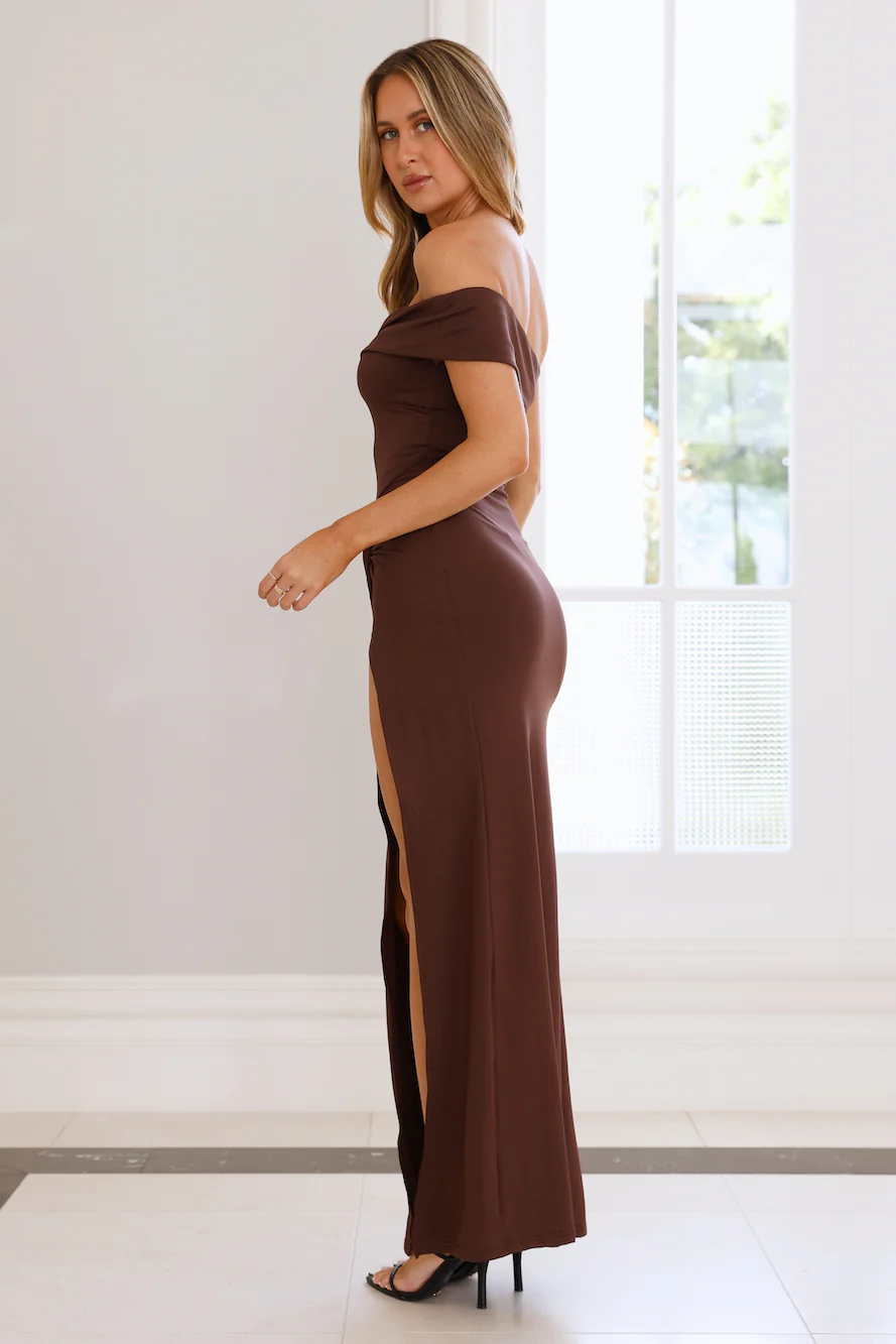 Lavish Luxe Off Shoulder Maxi Dress