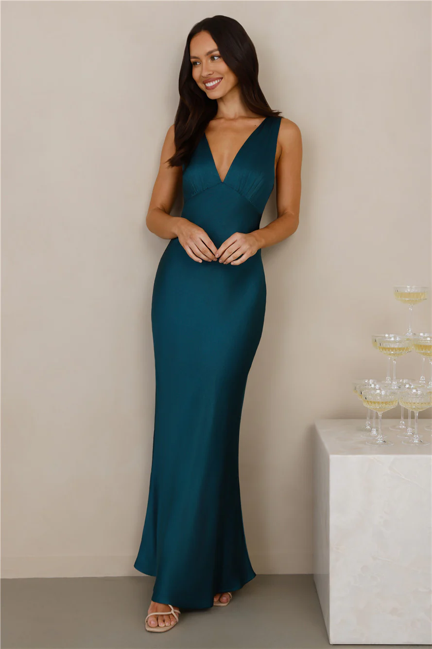 The Isabeau Satin Maxi Dress