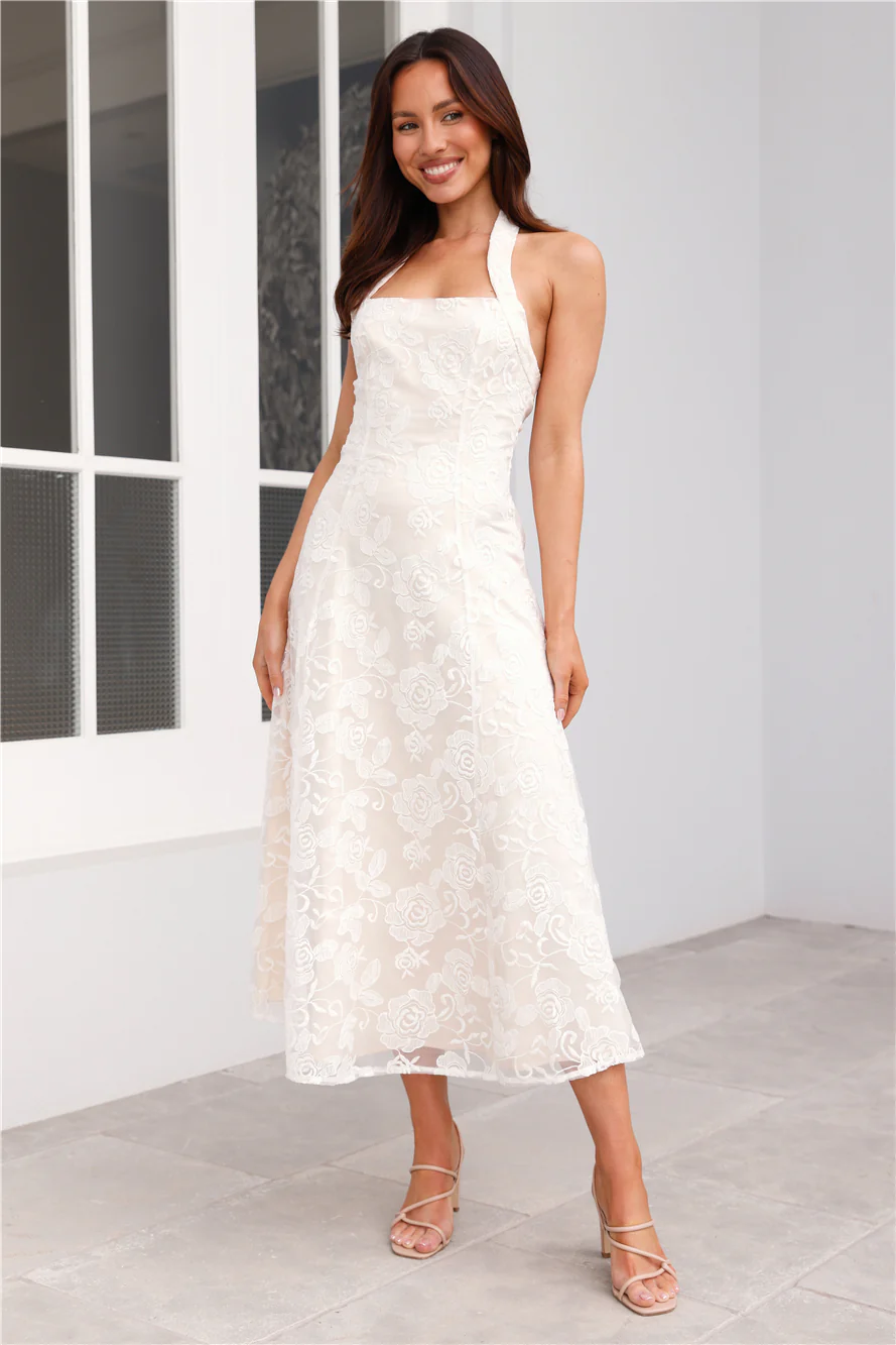 Disco Daze Halter Midi Dress