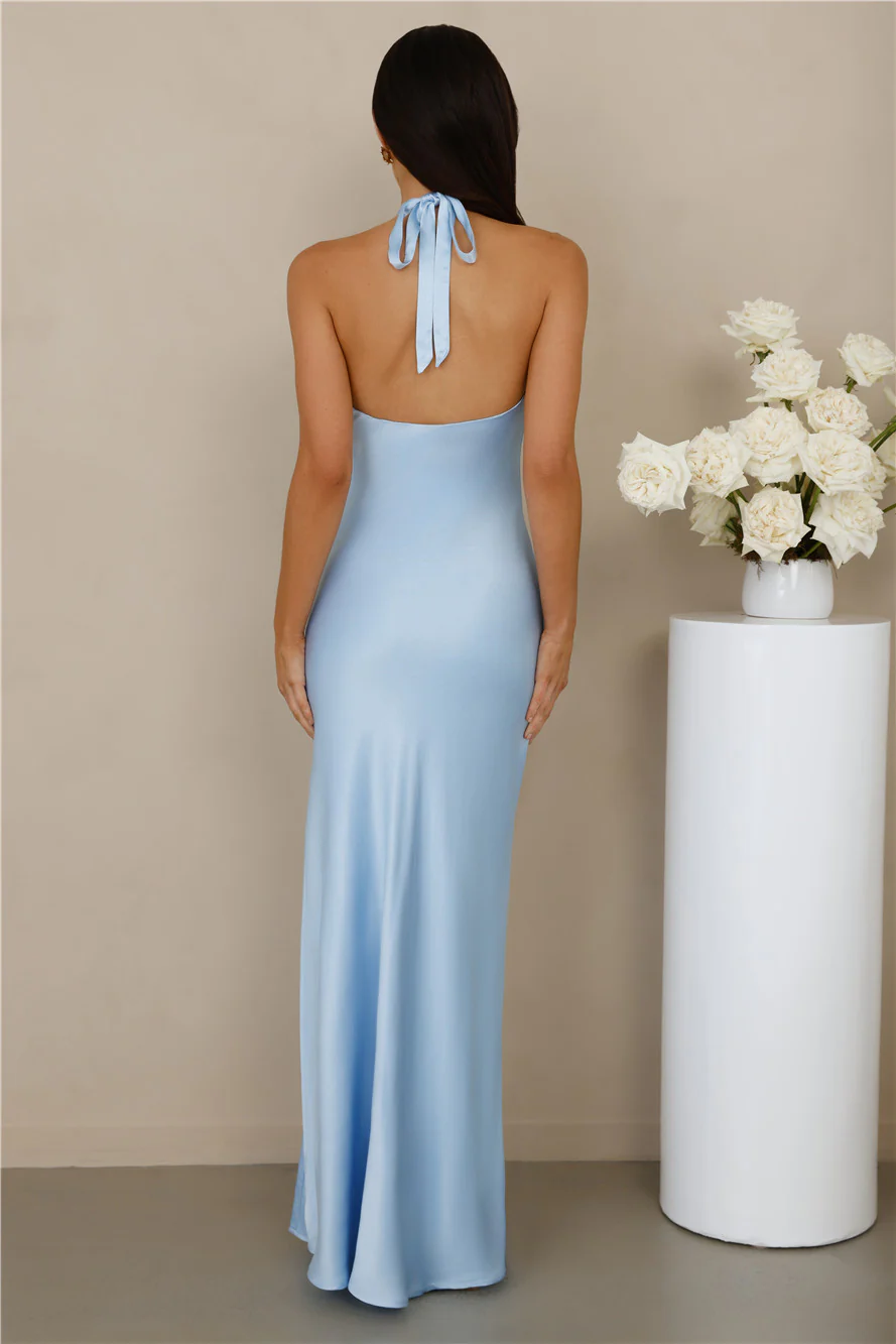 The Delilah Satin Halter Maxi Dress