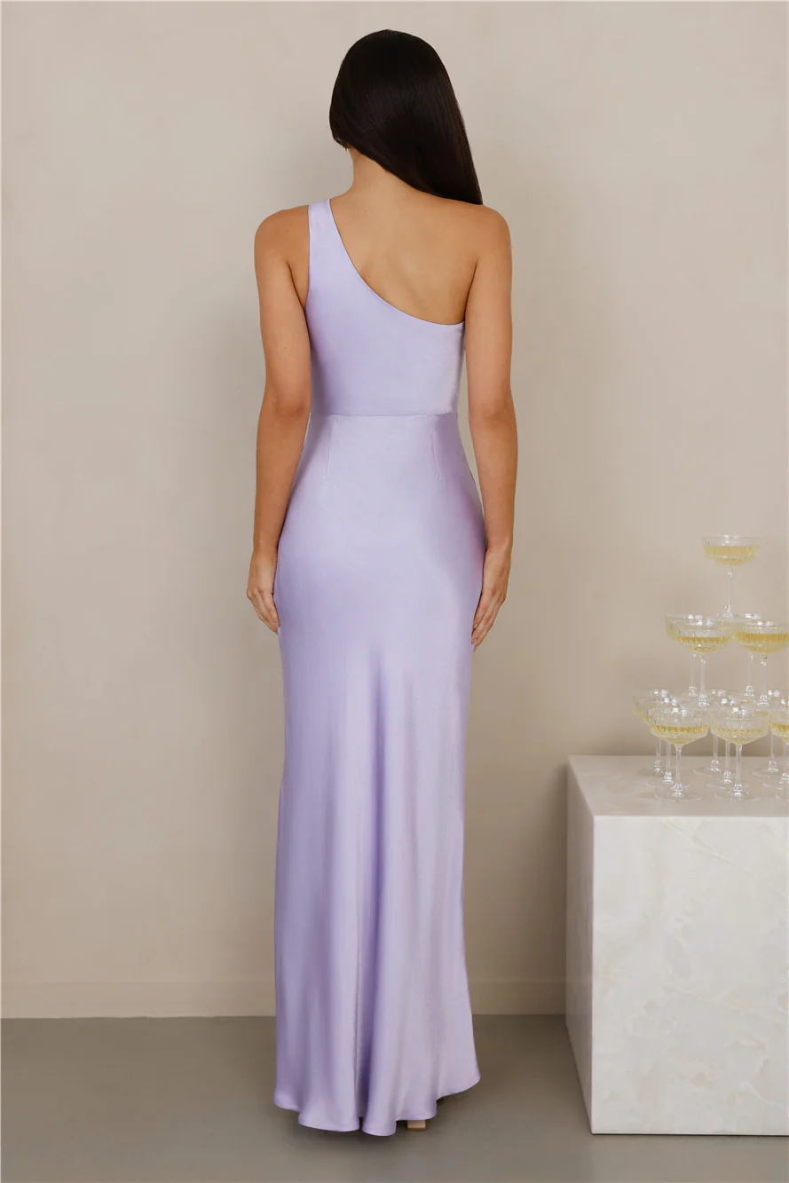 The Aurora One Shoulder Satin Maxi Dress