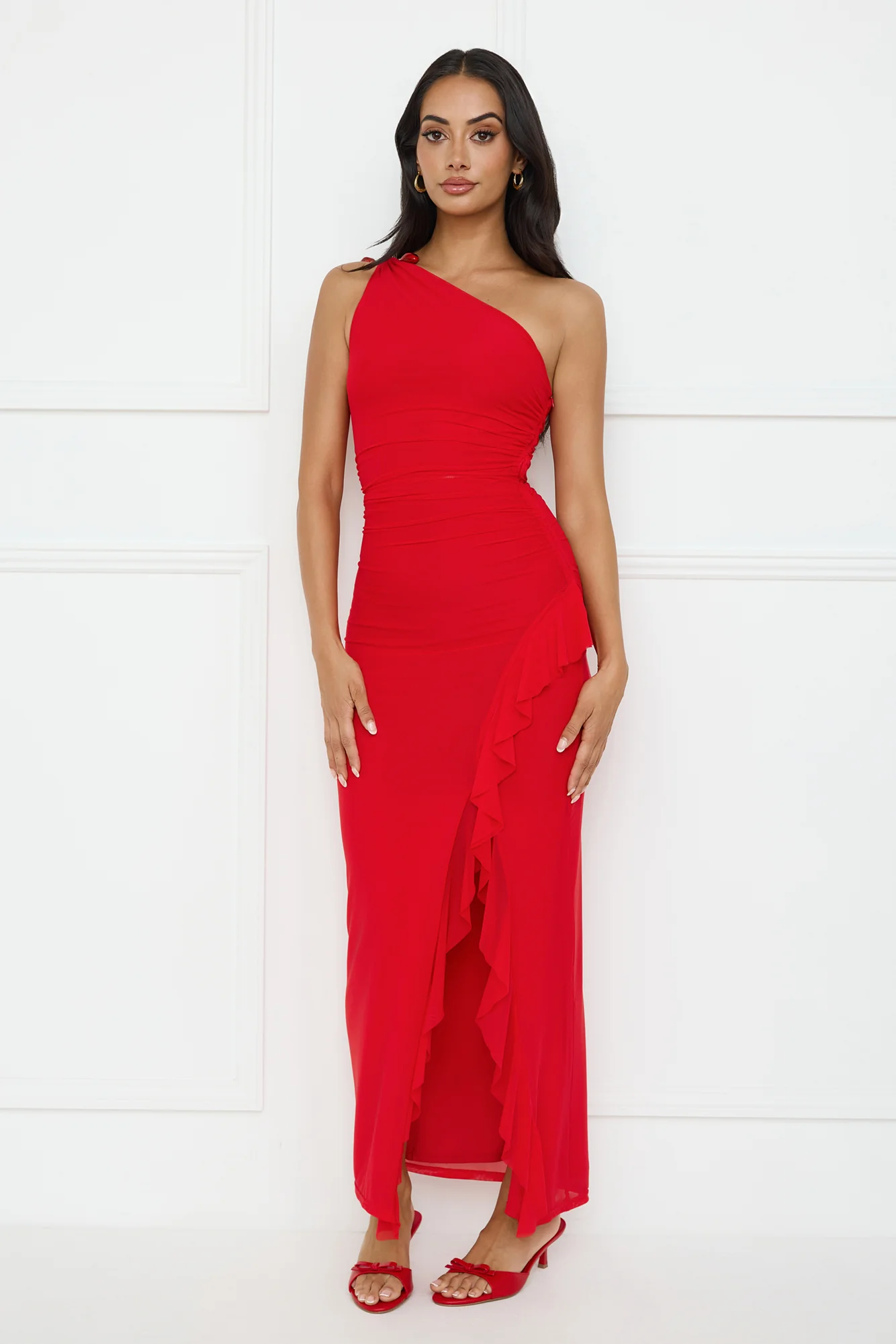 Neon Nectar One Shoulder Mesh Maxi Dress