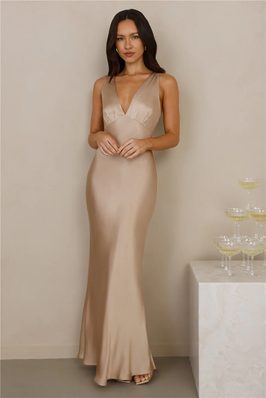 The Isabeau Satin Maxi Dress