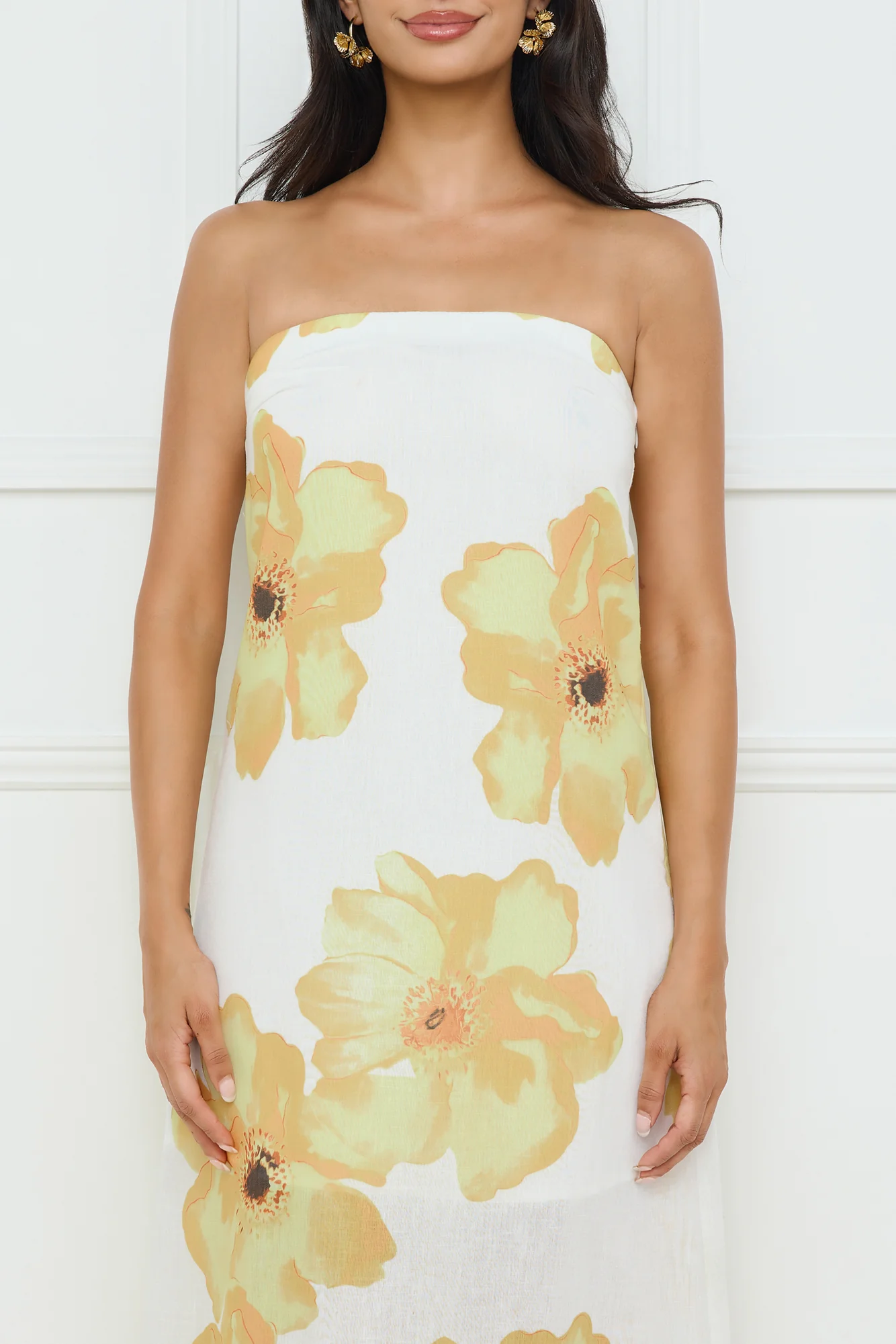 Sunlight’S Embrace Strapless Maxi Dress
