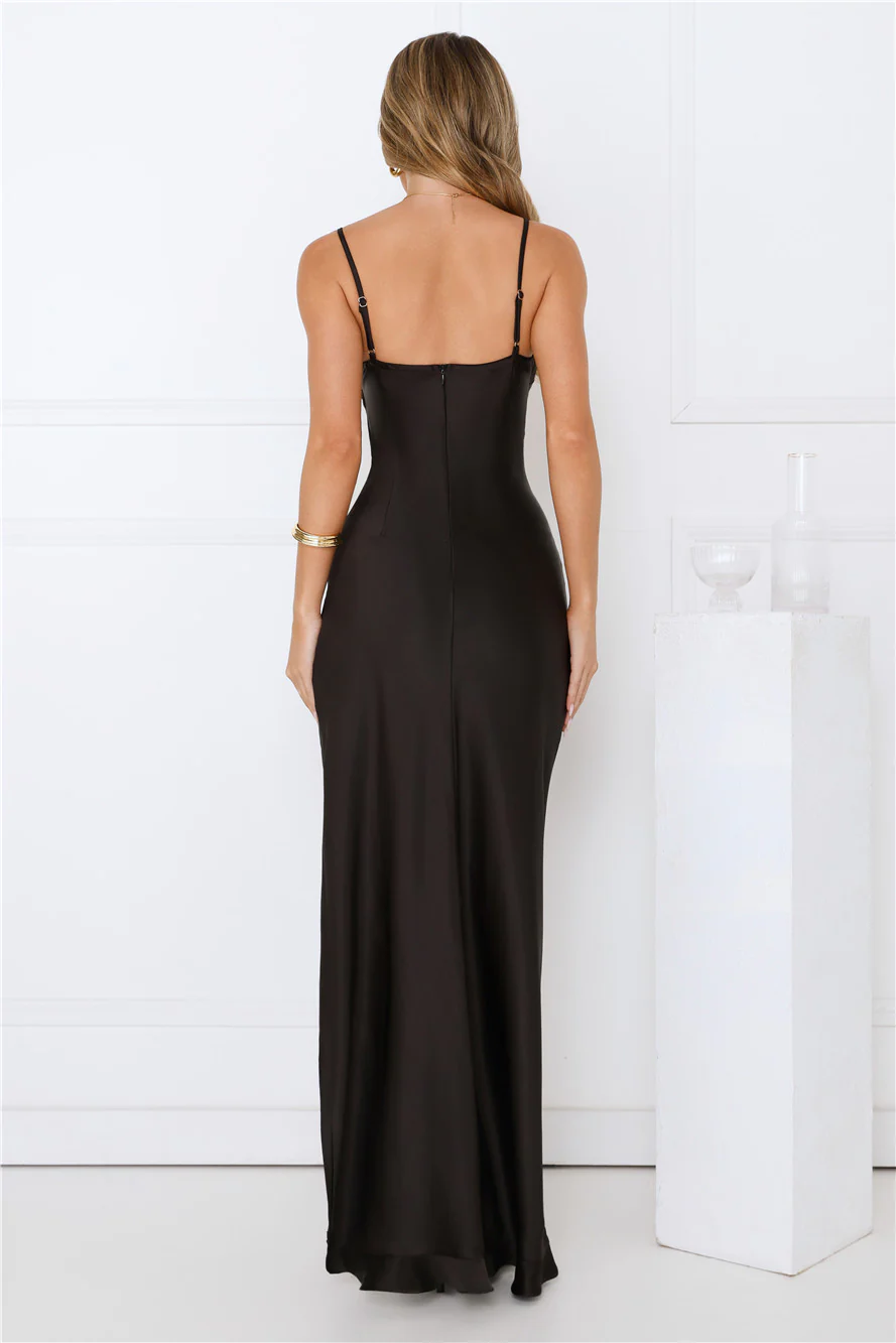 Rosewater Kiss Satin Maxi Dress