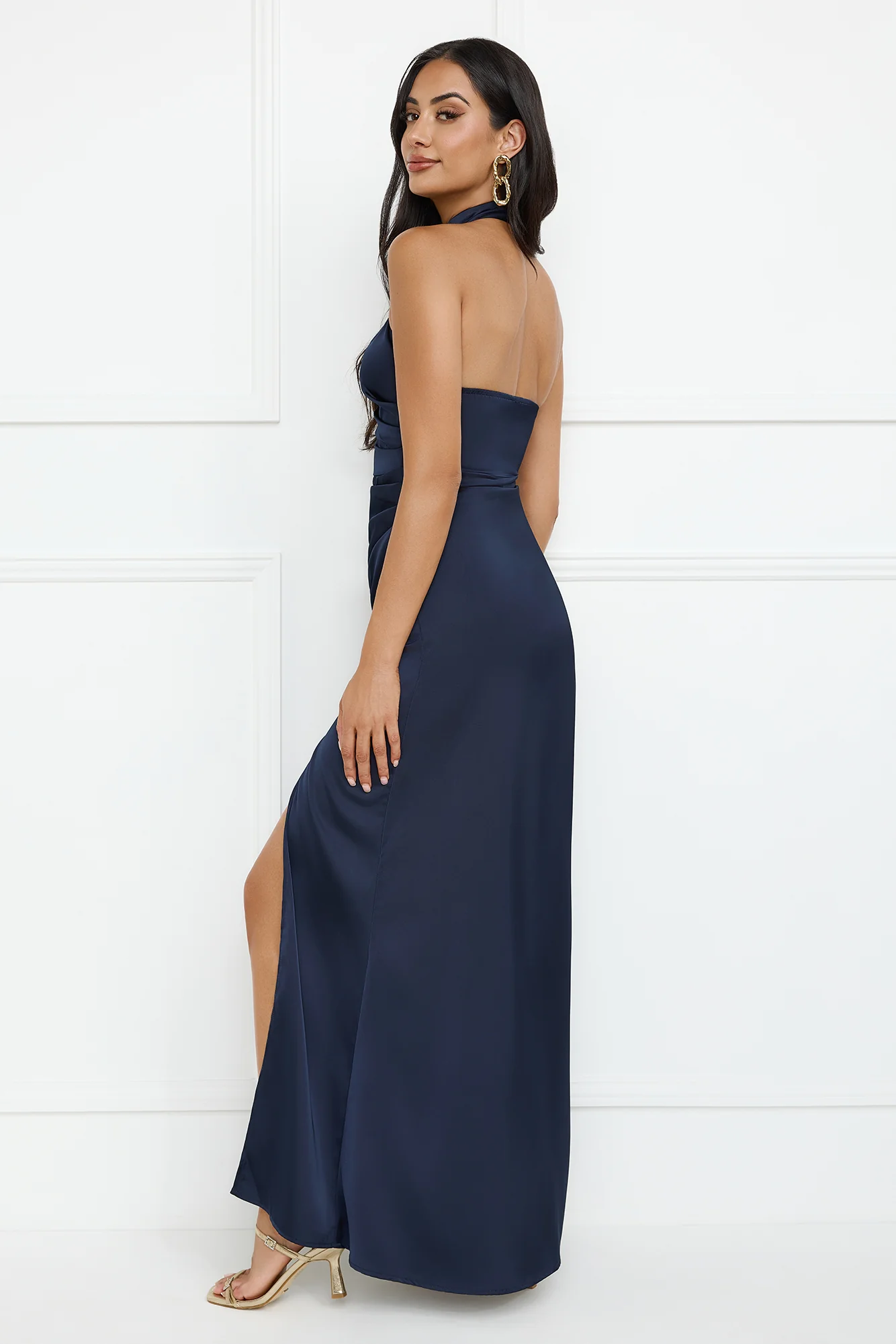 Sonnet Satin Halter Maxi Dress