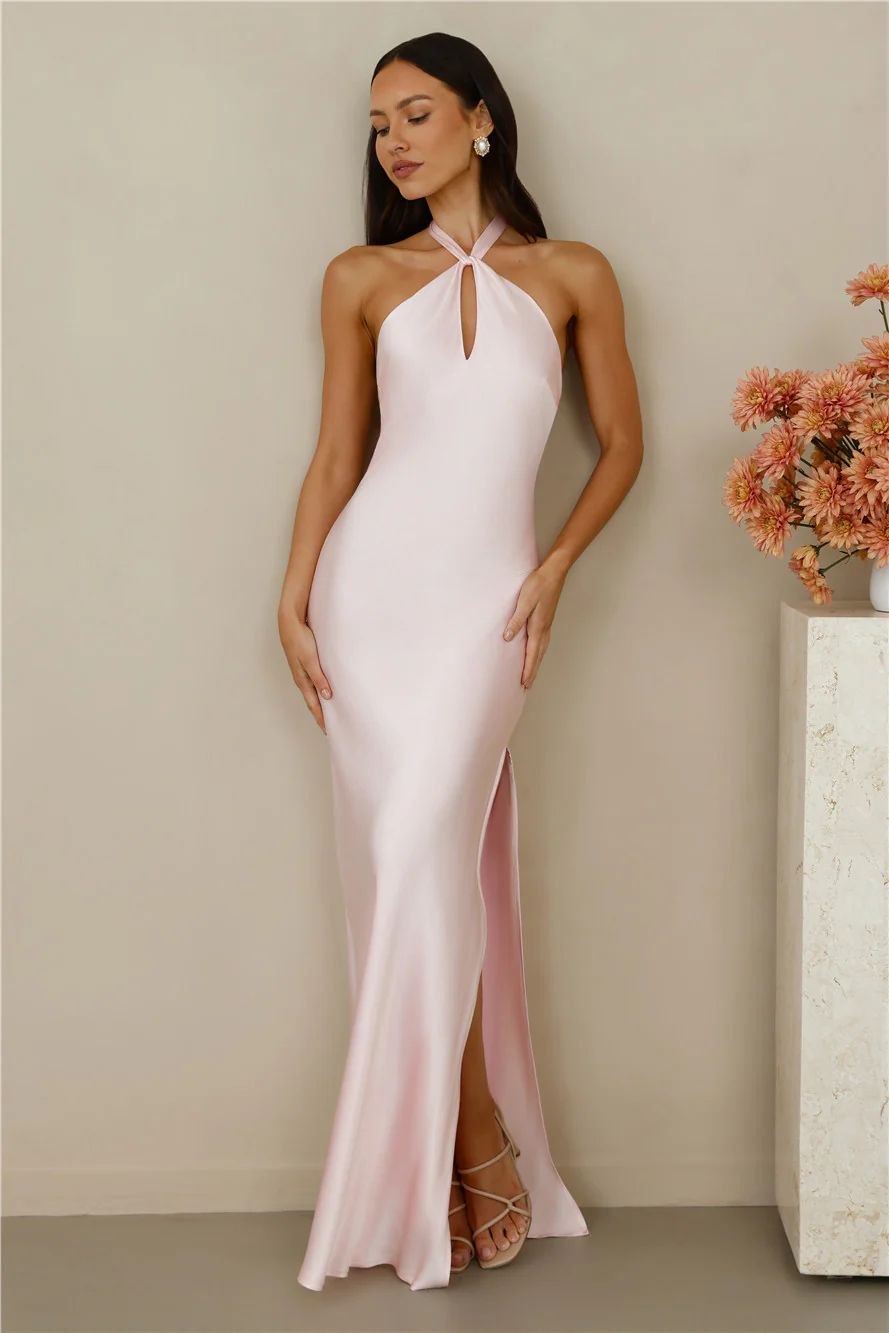 The Delilah Satin Halter Maxi Dress